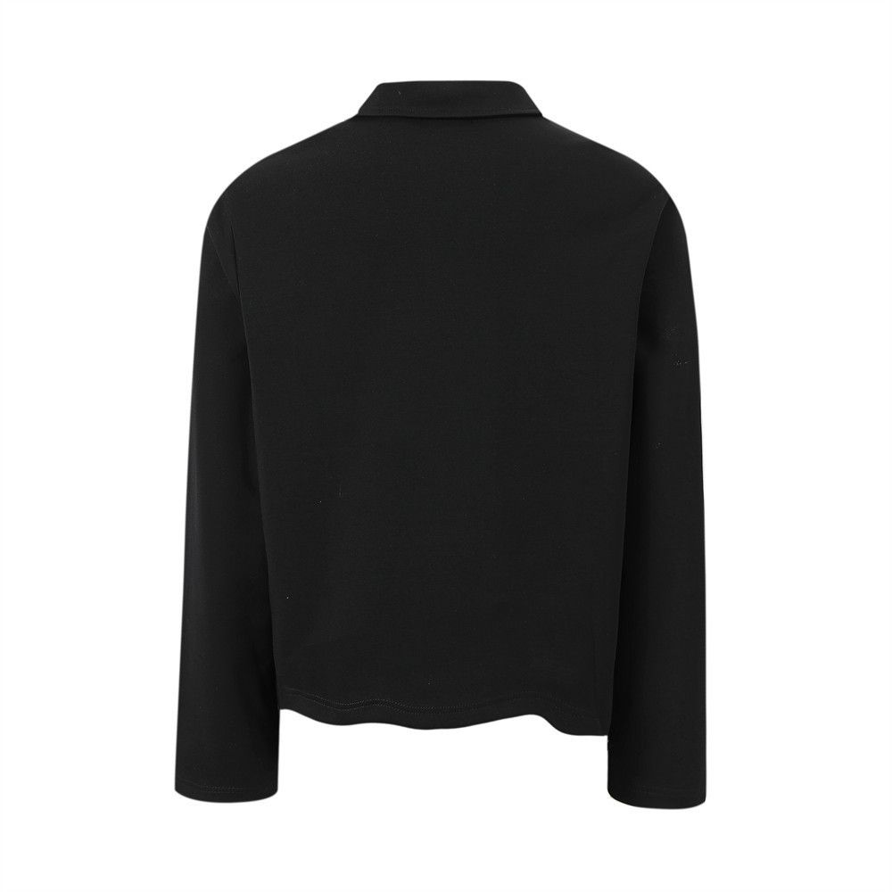 Vintage Men's badge and letter print long-sleeved lapel T-shirt Size US M / EU 48-50 / 2 - 2 Thumbnail
