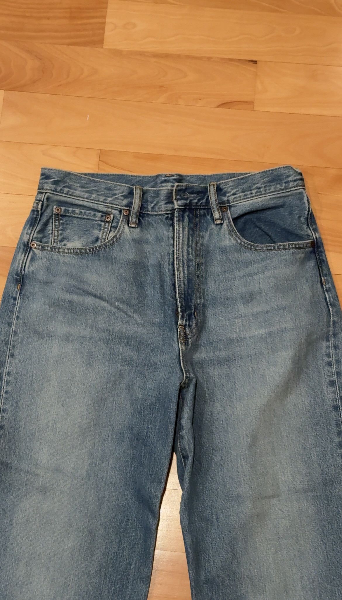GU GU Japanese Denim Baggy Jeans Size US 30 / EU 46 - 2 Thumbnail
