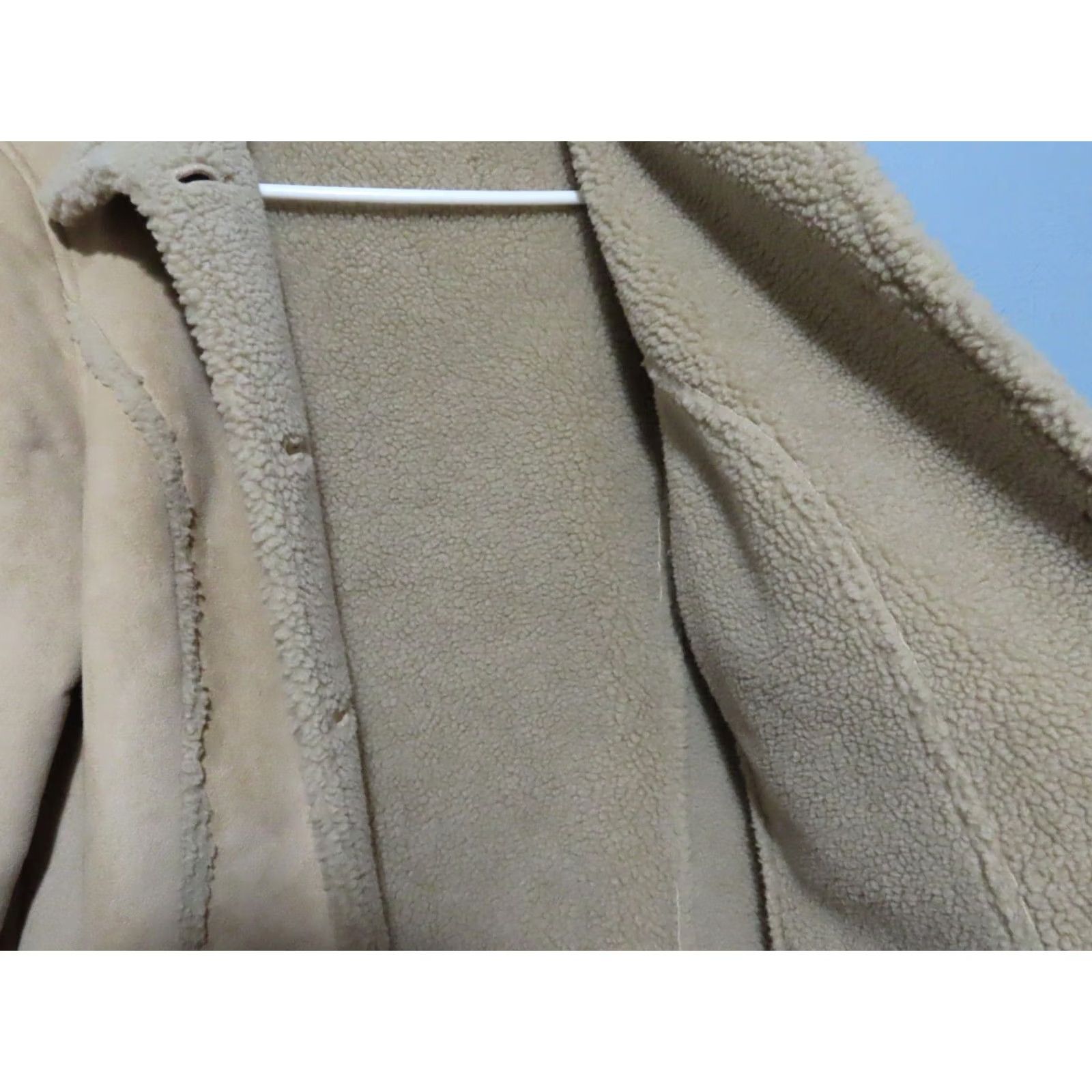 Vintage L.L. Bean Women's M Faux Suede Sherpa Lined Button-Up Coat Jacket Brown Long Sleeve Regular Fit Solid Pockets Vintage No Size M / US 6-8 / IT 42-44 - 7 Thumbnail