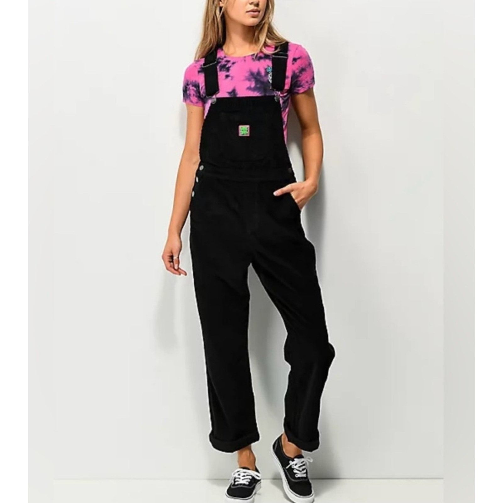 Empyre Empyre Skater Overall Corduroy Black Y2K 90s Grunge Cord XL Size 30" / US 8 / IT 44 - 1 Thumbnail