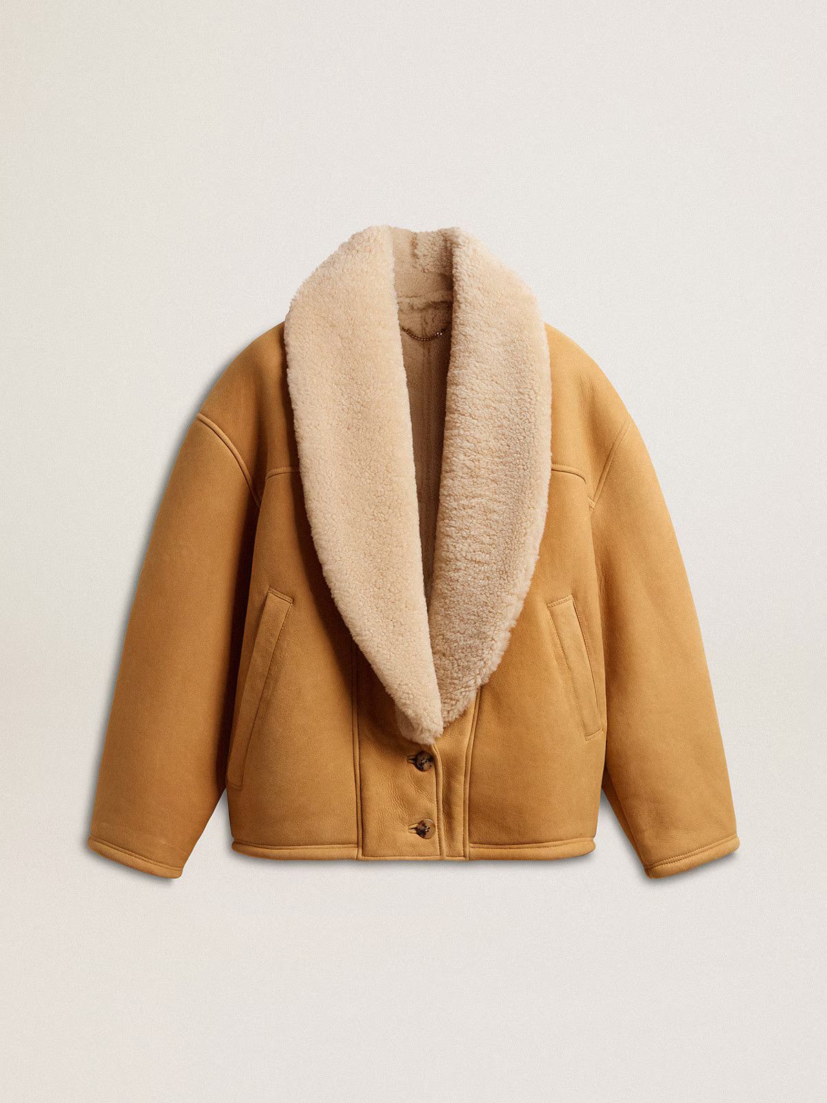 Golden Goose o1s22i1n1224 Shearling Jacket in Beige Size M / US 6-8 / IT 42-44 - 1 Thumbnail