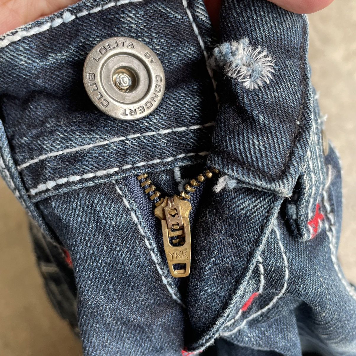 Japanese Brand 🔥🇯🇵Vintage Lolita Stoned Washed Women Denim Jeans Size 29" - 9 Thumbnail