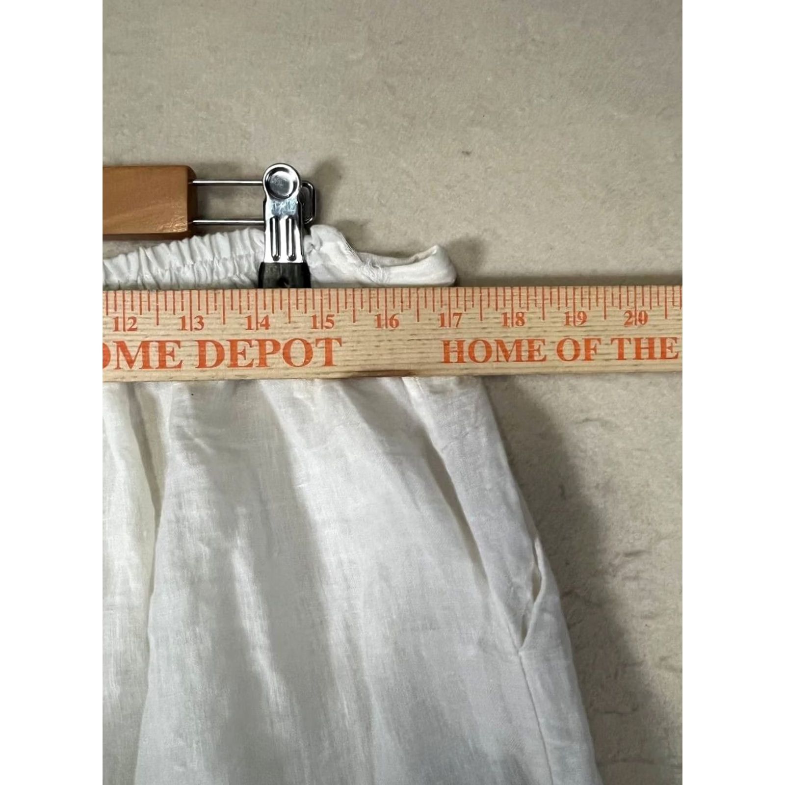Vintage linomania Women XL Linen Wide Leg Pants Oatmeal Italy Pull On Size 40" / US 18 - 3 Thumbnail