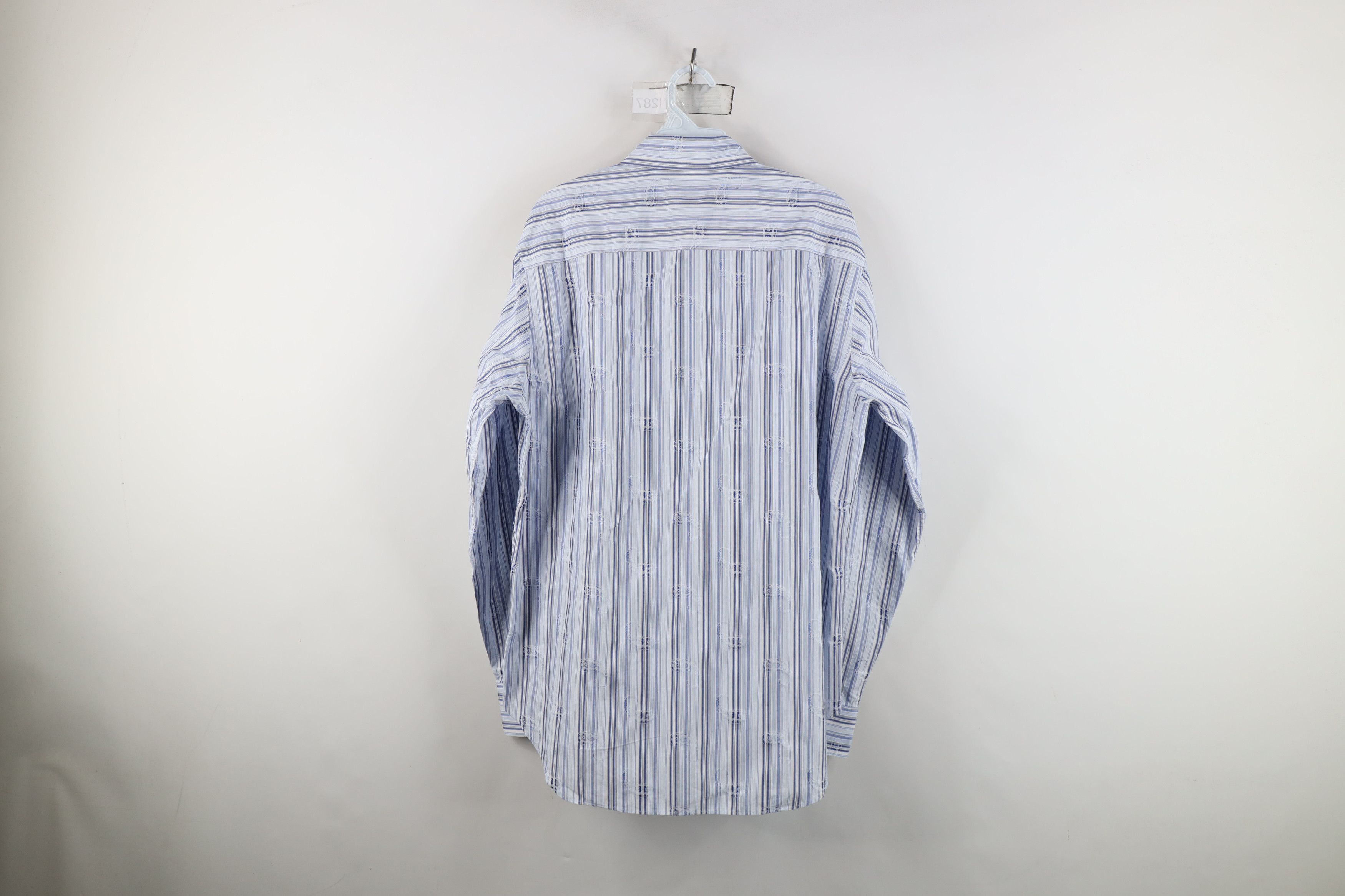 Vintage Bugatchi Uomo Striped Collared Button Down Shirt Cotton Size US M / EU 48-50 / 2 - 13 Thumbnail