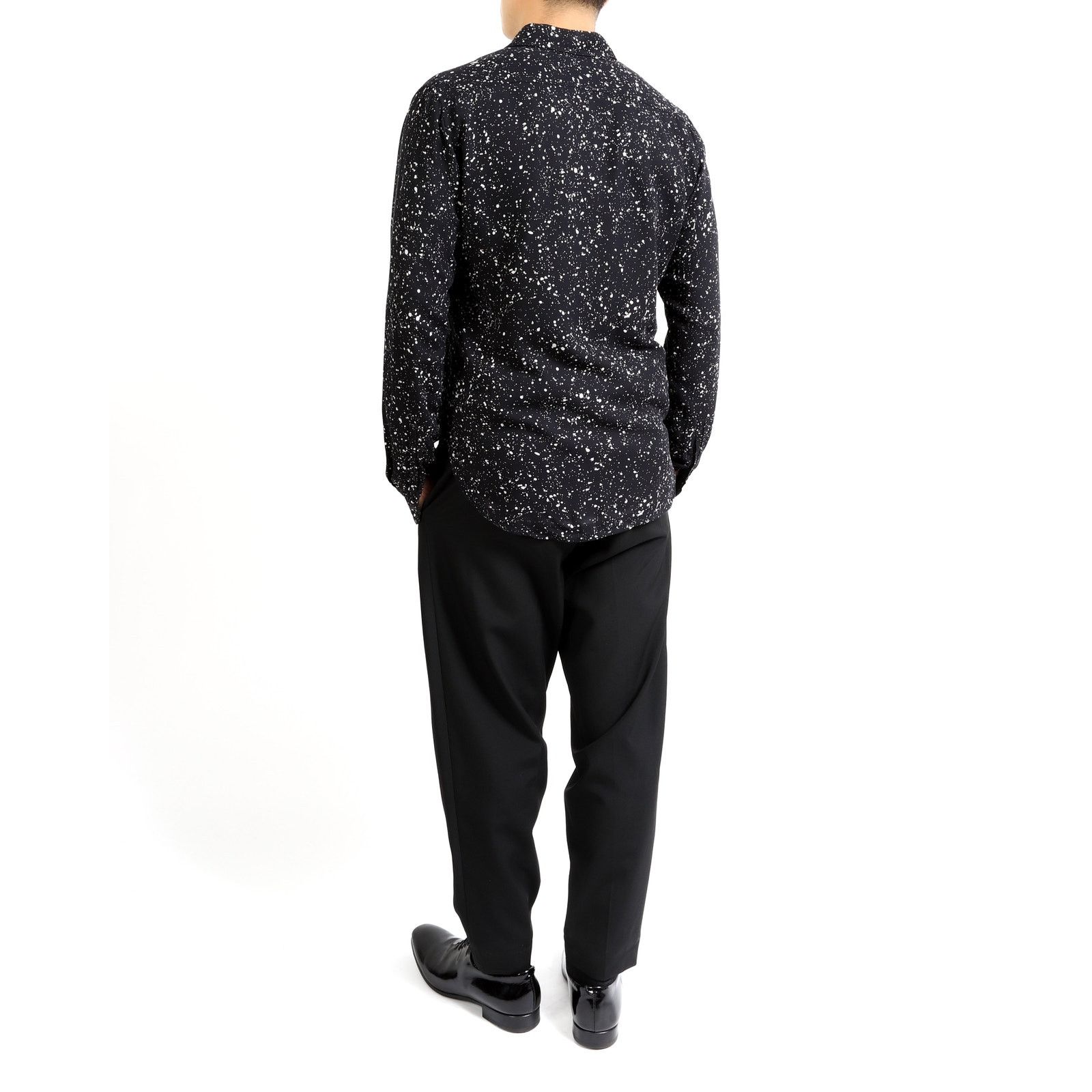 Saint Laurent Paris FW15 Splatter Shirt in Black & White Viscose Size US M / EU 48-50 / 2 - 5 Thumbnail