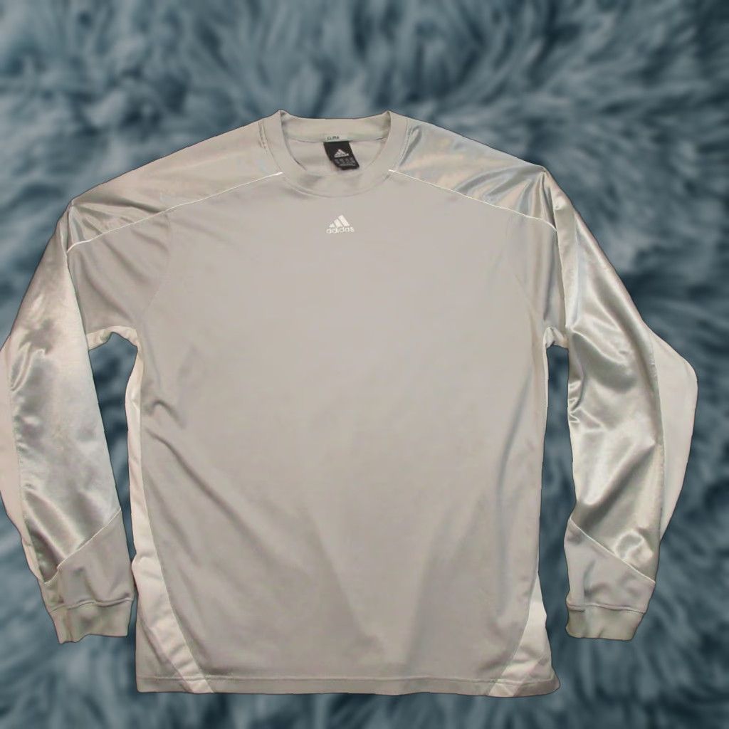 Adidas VINTAGE adidas Sweatshirt Mens 2XLT Gray Silver Shimmer VTG Y2K Pullover Crew Climalite Size US XXL / EU 58 / 5 - 1 Thumbnail