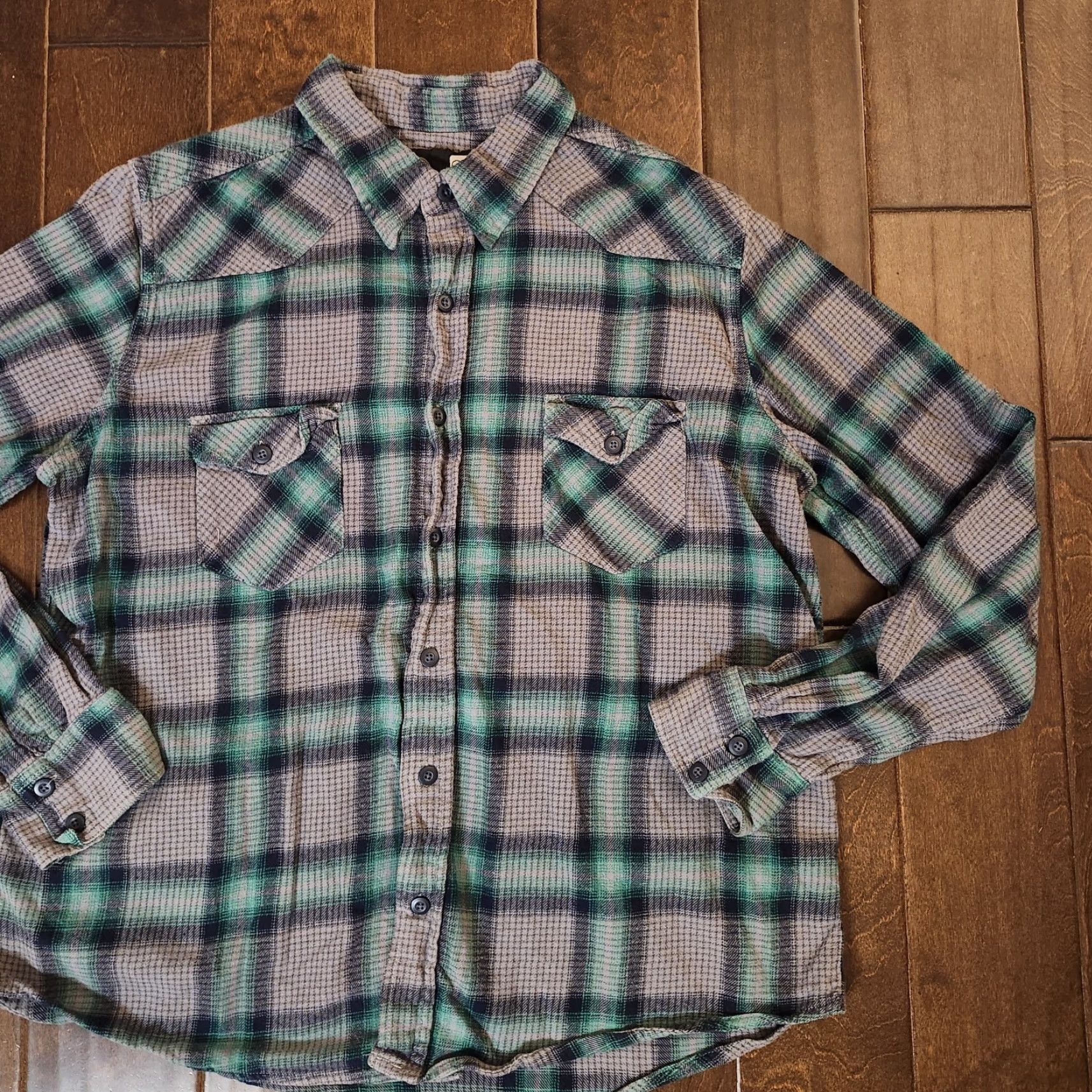 Ocean Pacific VINTAGE OP Flannel Shirt Mens XL Green Plaid 100% Cotton Ocean Pacific SHIRt? Size US XL / EU 56 / 4 - 4 Thumbnail