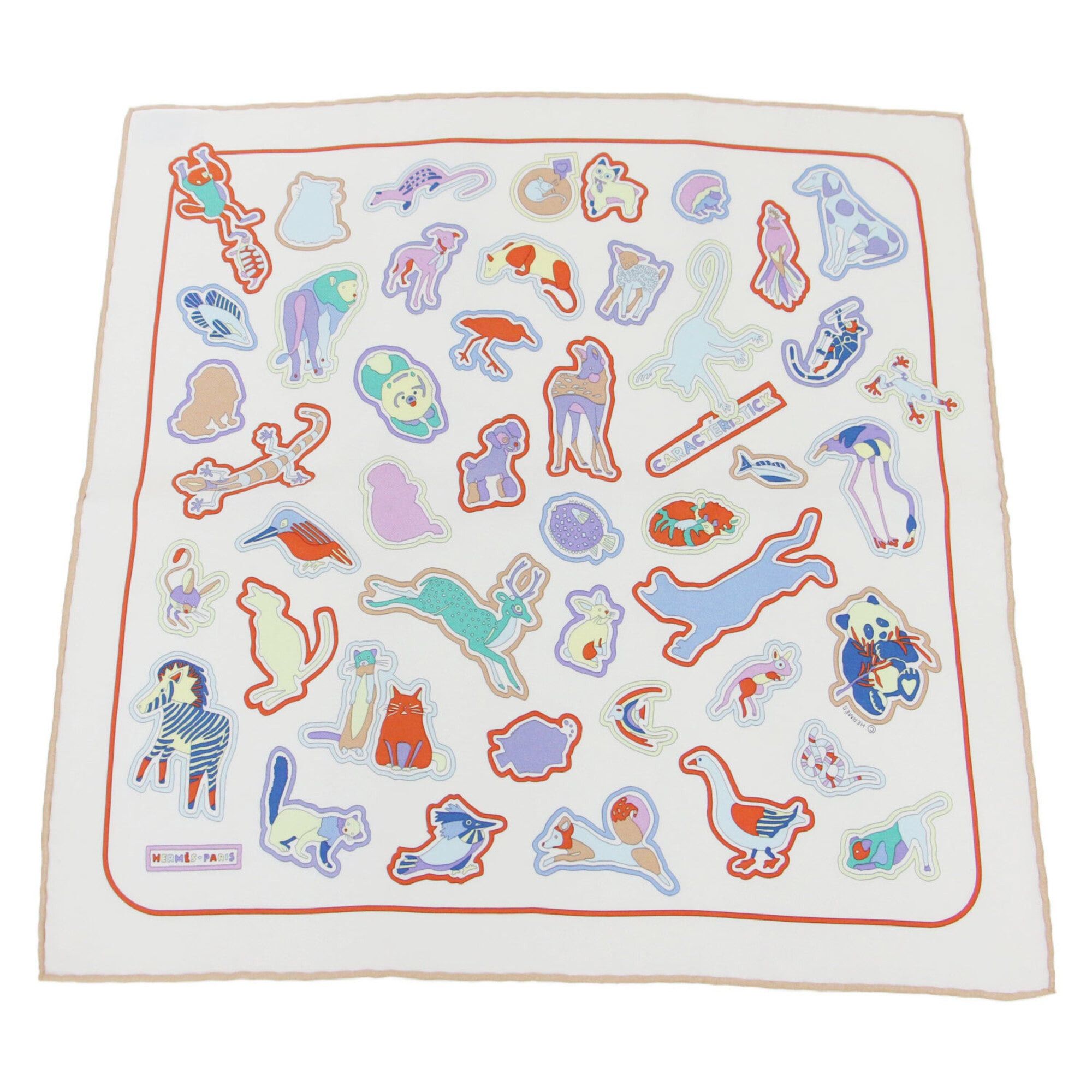 Hermes Hermes Scarf Muffler White 25 Carre 45 Gavroche Caracteristic Silk Detail Women's Size ONE SIZE - 1 Thumbnail