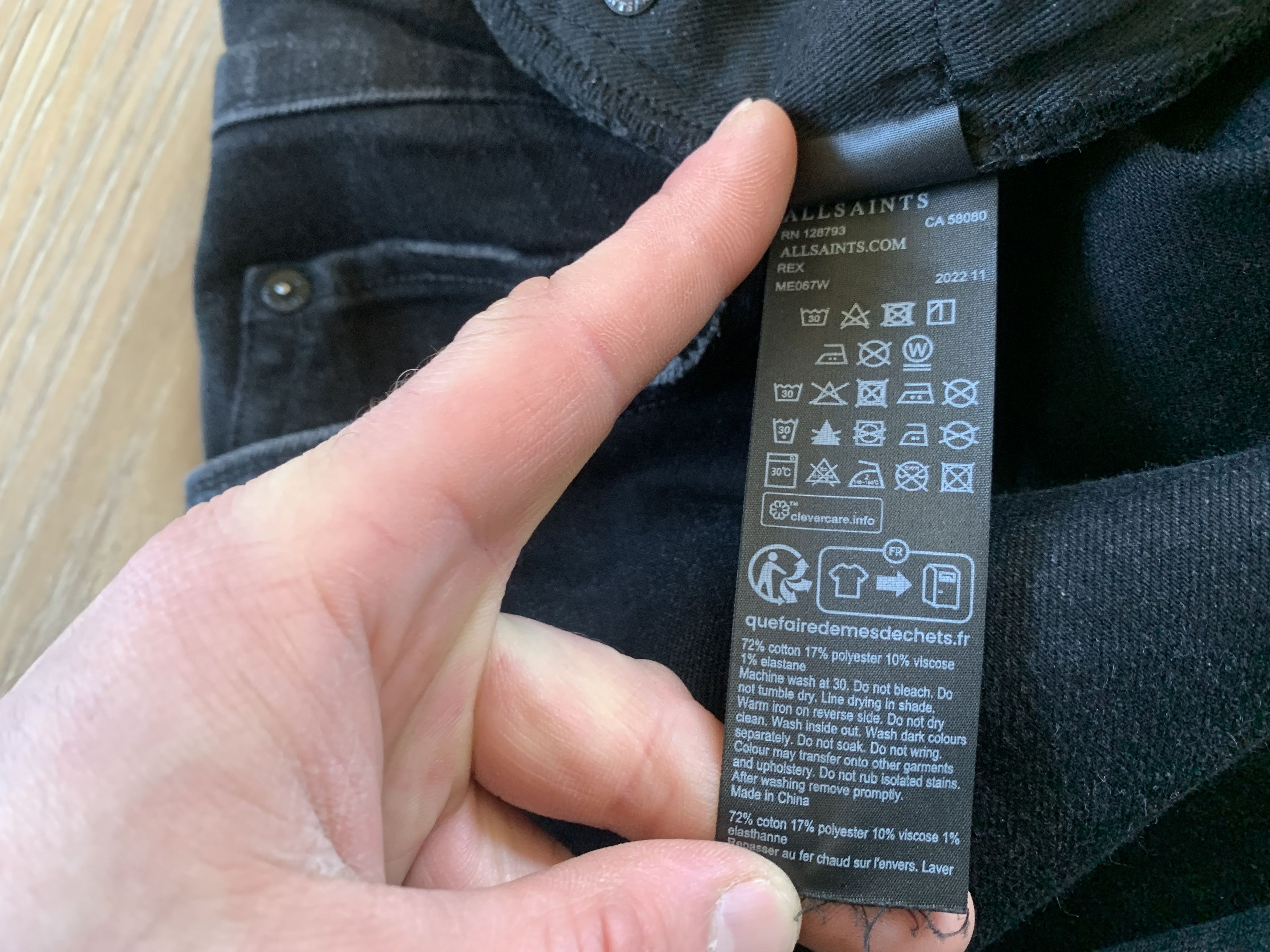 Allsaints AllSaints Rex Washed Black Slim Fit Jeans Size US 34 / EU 50 - 13 Thumbnail