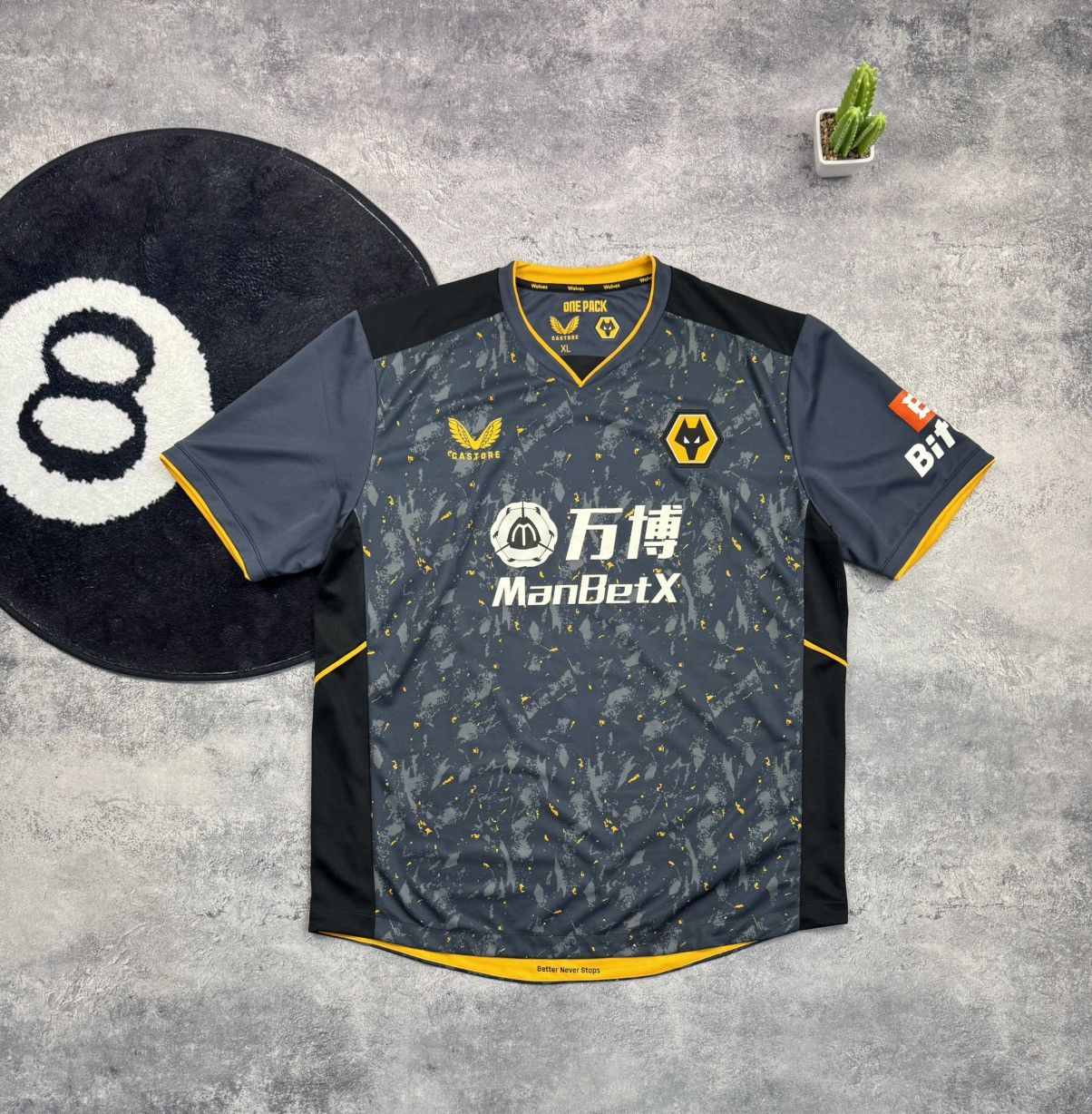 Castore Wolverhampton Wolves 2021/22 Away Football Shirt Castore Size US XL / EU 56 / 4 - 1 Thumbnail