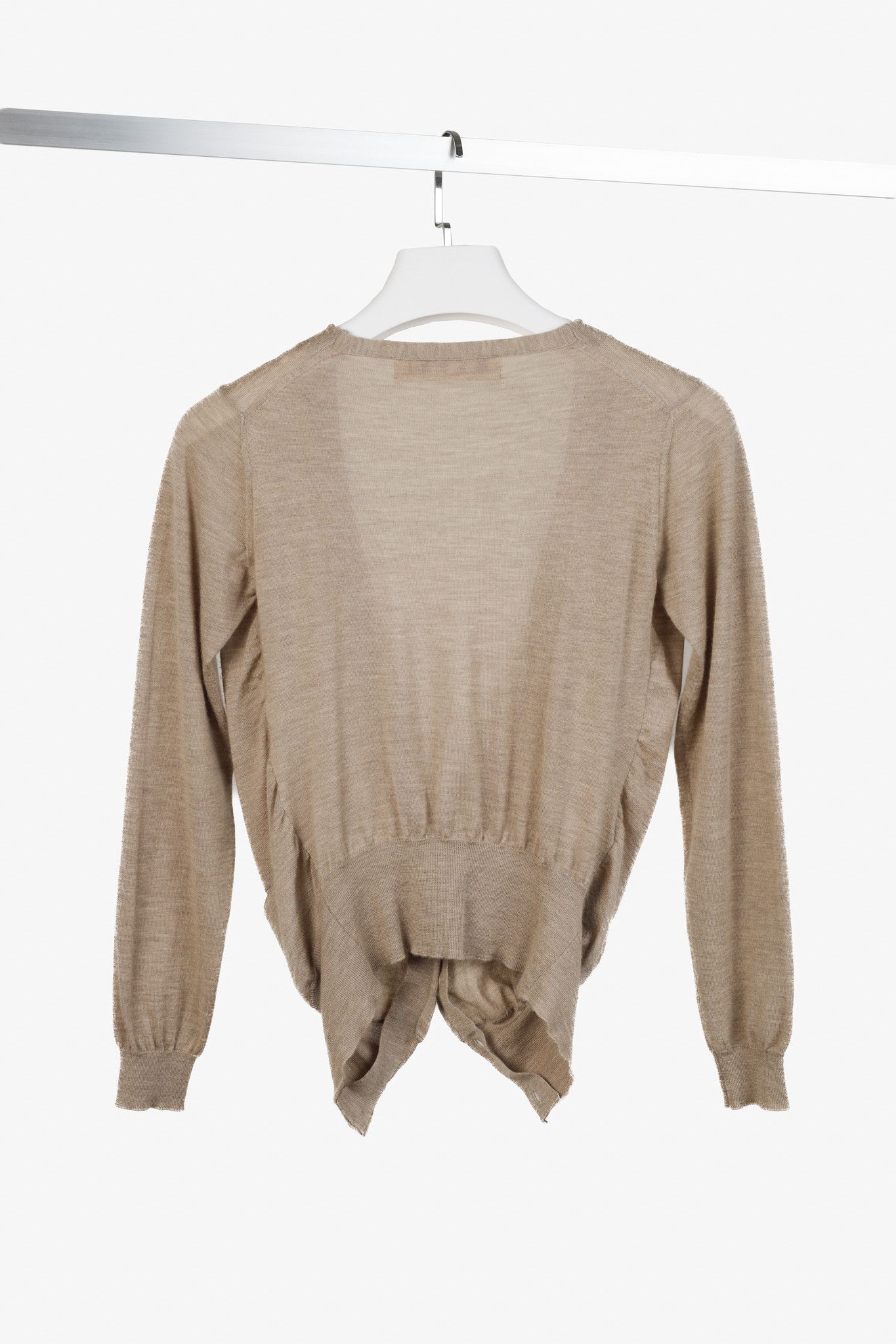 Marni Marni Oatmeal Brown Cashmere V-Neck Cardigan Size S / US 4 / IT 40 - 2 Thumbnail