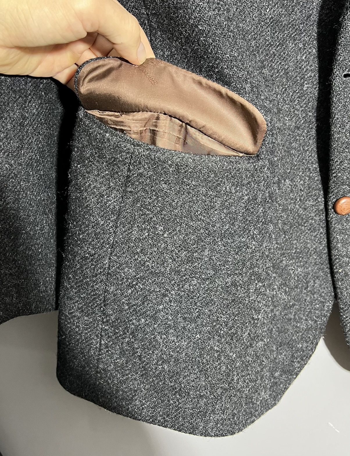 Harris Tweed × Vintage Vintage Harris Tweed Dark Gray Classic Blazer Two Button Size US XL / EU 56 / 4 - 7 Thumbnail