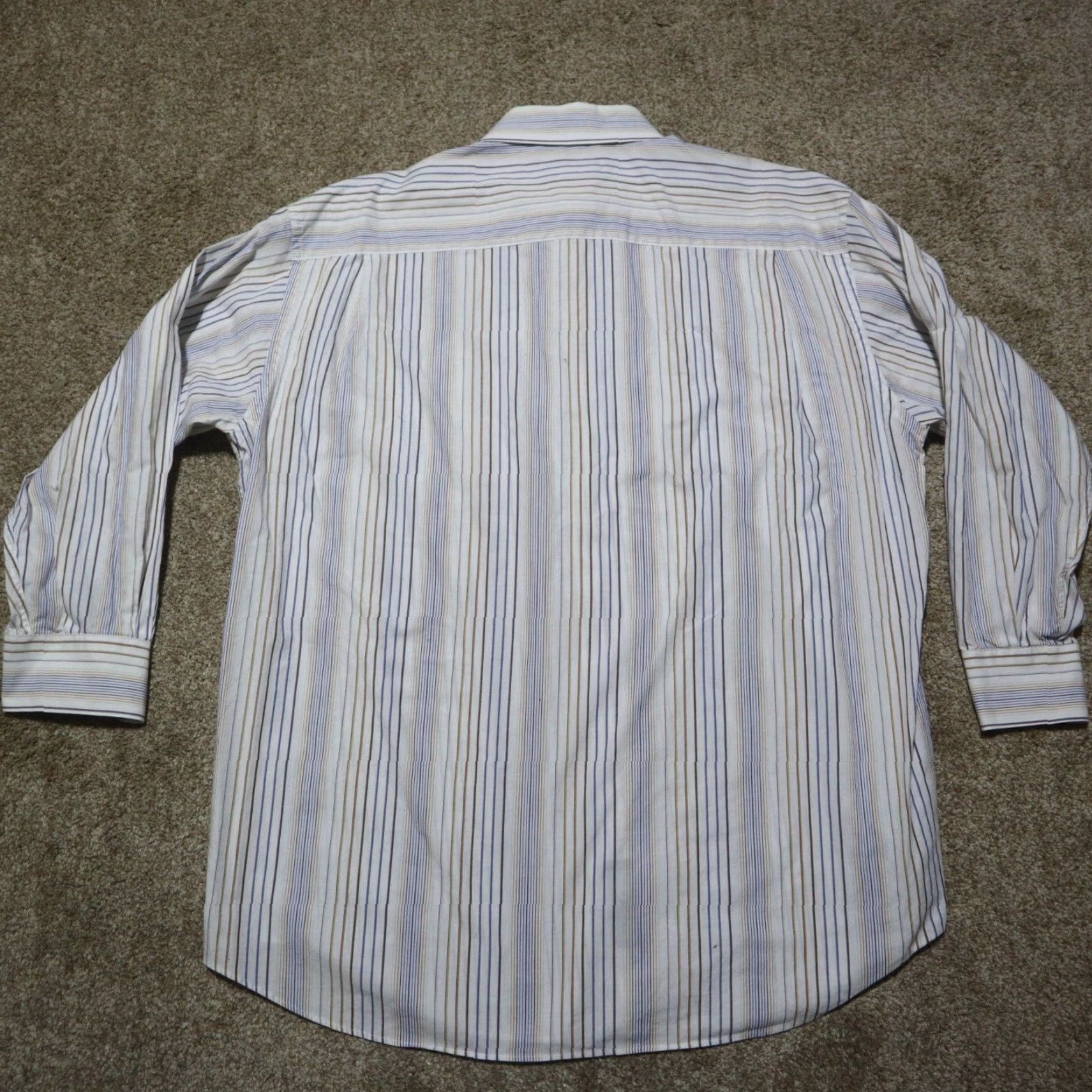 Liz Claiborne CLAIBORNE Shirt Adult XL Multicolor Striped Button-Up Short Sleeve Mens Size US XL / EU 56 / 4 - 7 Thumbnail