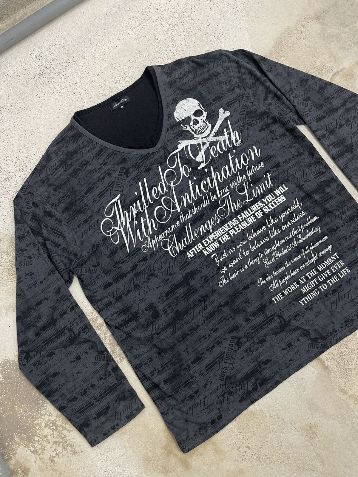 Hysteric Glamour Timestep Layer Y2K Emo Skull Affliction Wording Size US XXL / EU 58 / 5 - 3 Thumbnail