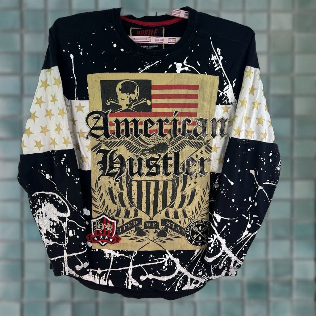 Vintage VINTAGE Smith & Graham Men's Long Sleeve T-Shirt XL Black Graphic Print Art Designer Grunge Money Casual Size US XL / EU 56 / 4 - 1 Thumbnail