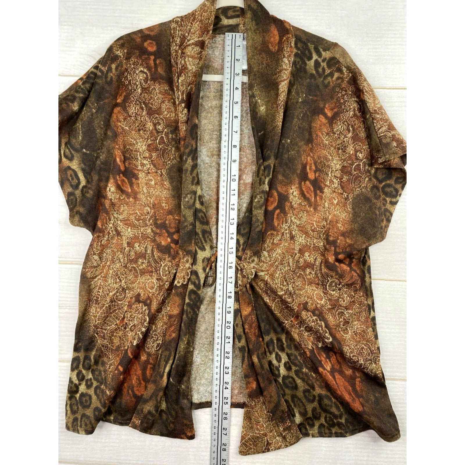 Vintage VINTAGE Chico's Cardigan L Brown Animal Print Tie Front USA Made 90s Y2K Knit Shirt Womens Size L / US 10 / IT 46 - 5 Thumbnail
