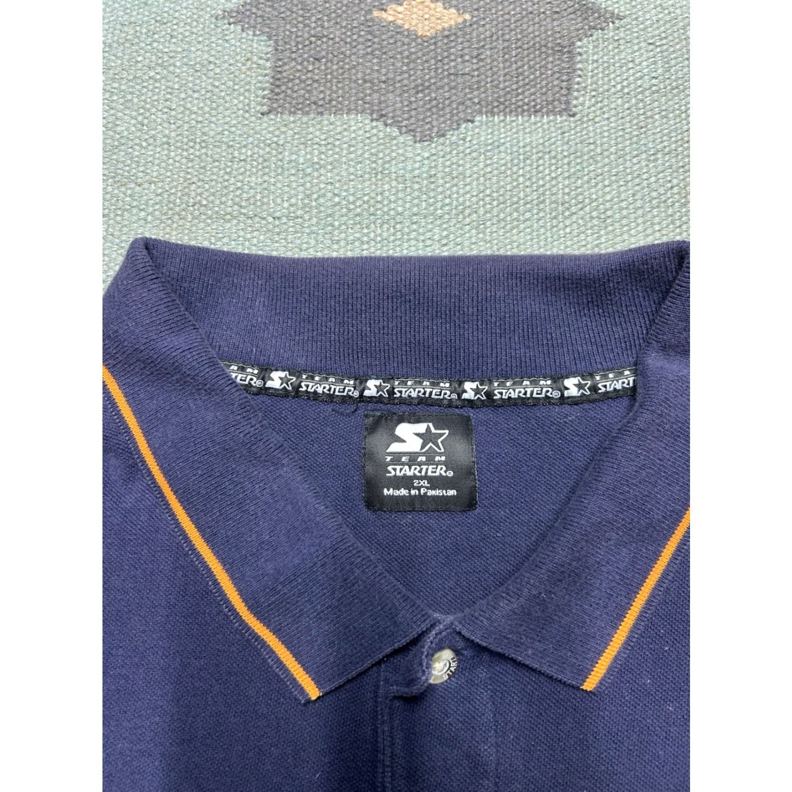 Starter VINTAGE Starter University of Michigan Wolverines Polo Shirt 2XL Short Sleeve Blue Mens XXL Size US XXL / EU 58 / 5 - 4 Thumbnail