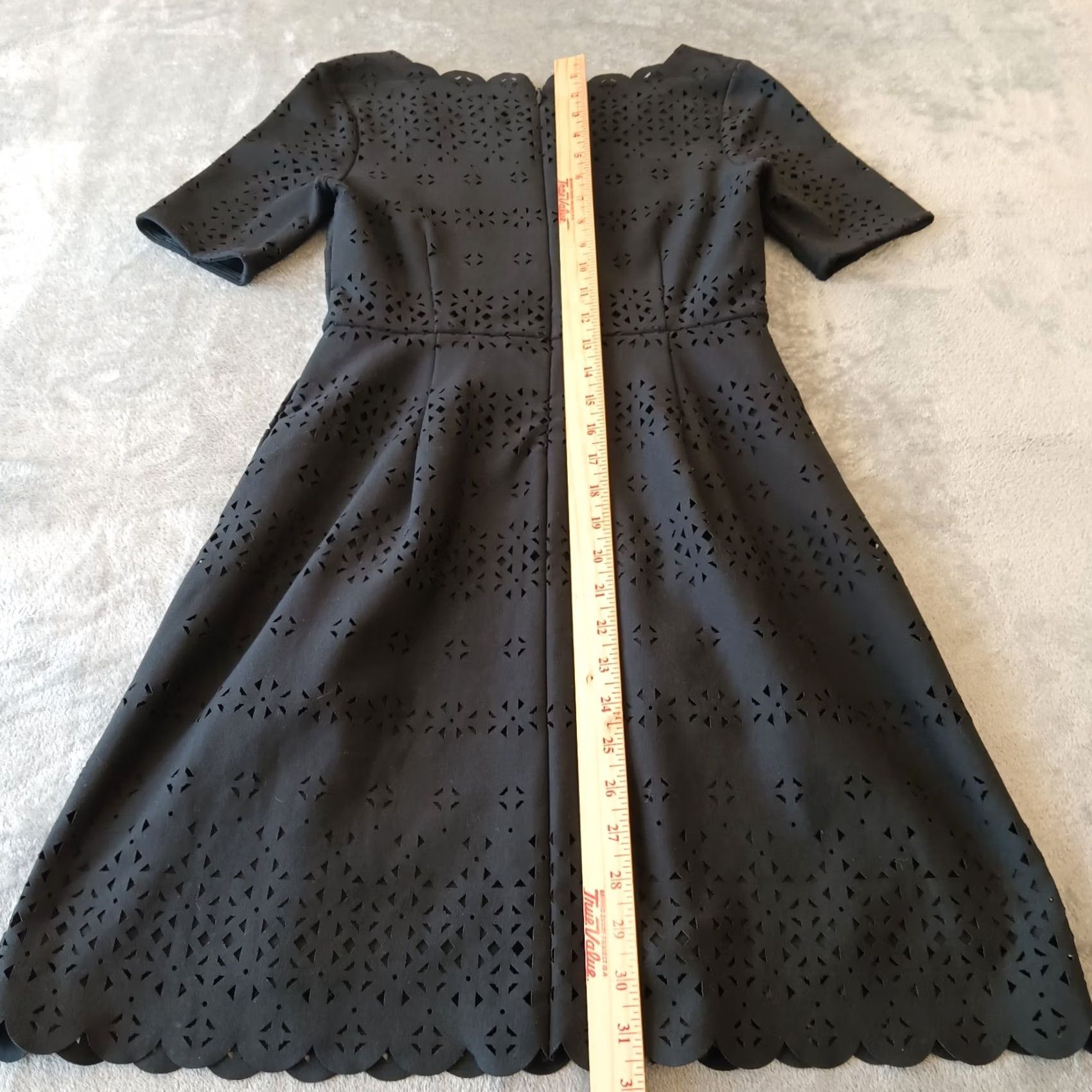 Banana Republic Banana Republic Dress Black Geometric Fit Flare Short Sleeve Size 2P Womens Party/Cocktail Size 26" / US 2 / IT 38 - 6 Thumbnail