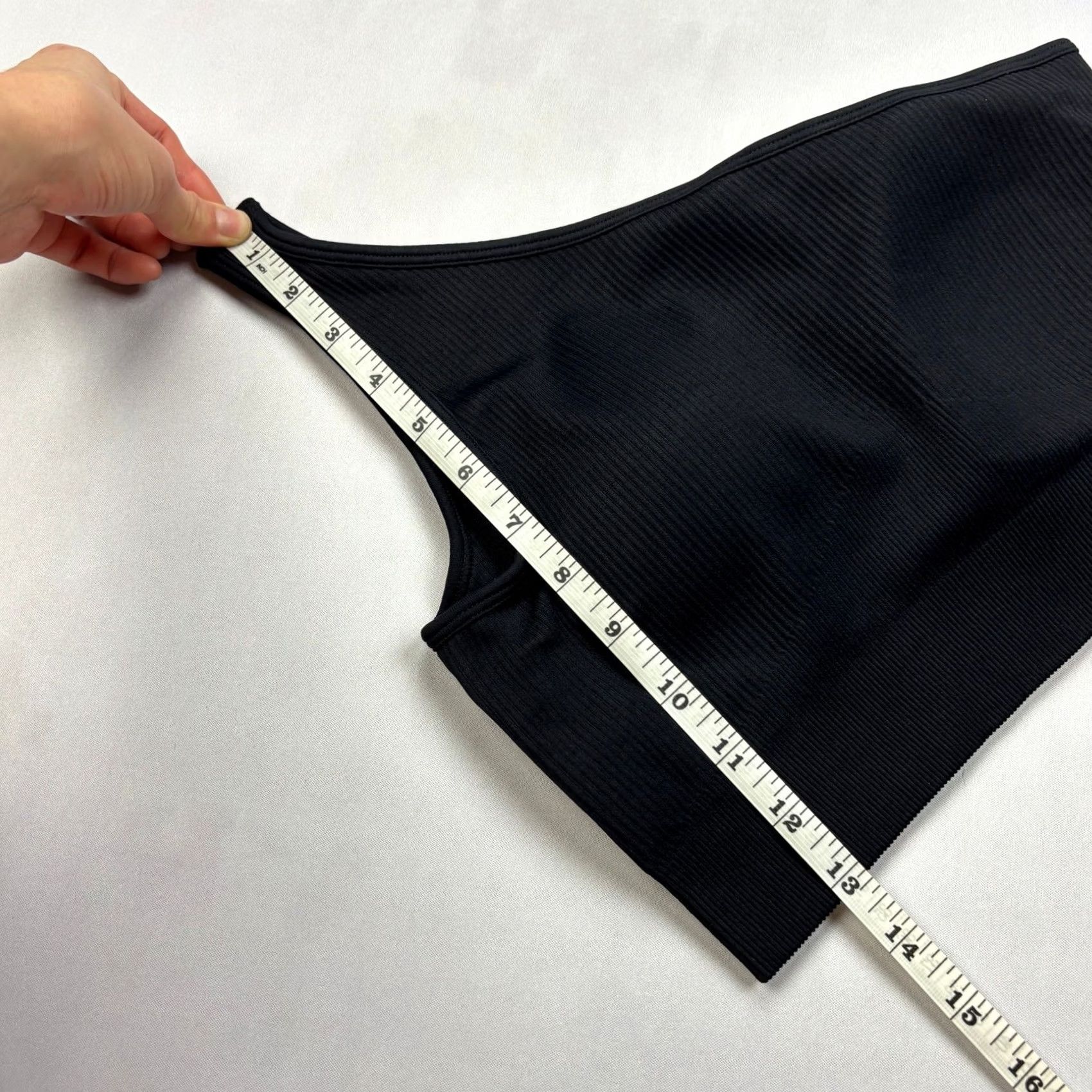 Vintage OQQ Ribbed One Shoulder Tank Top Medium Black Gym Workout Sculpting Yoga Pilates Women Size M / US 6-8 / IT 42-44 - 7 Thumbnail
