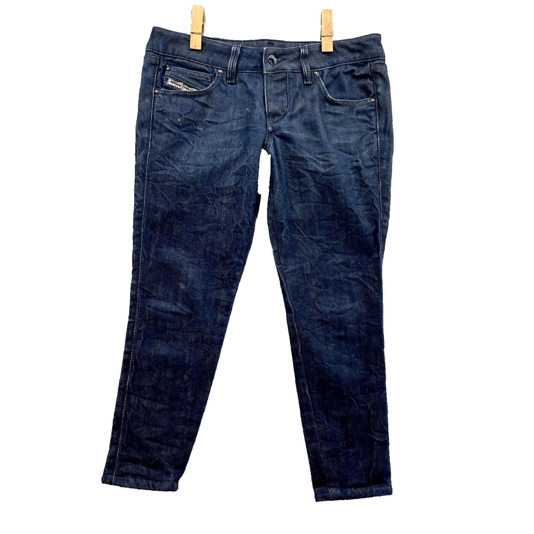 Diesel Jeans 30 x 22 Dark Wash Cuddy Tapered Cotton Stretch Denim Pants Women's Jeans