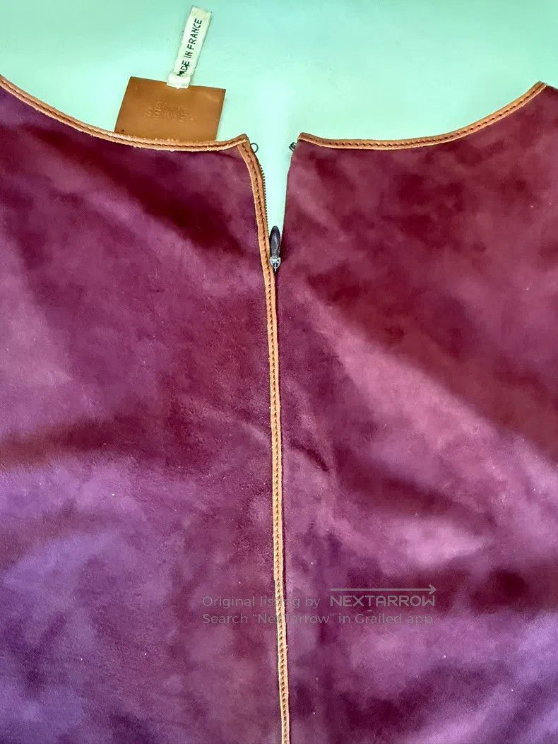 Hermes Hermes Burgundy Deer Antler Leather Dress Size XS / US 0-2 / IT 36-38 - 7 Thumbnail