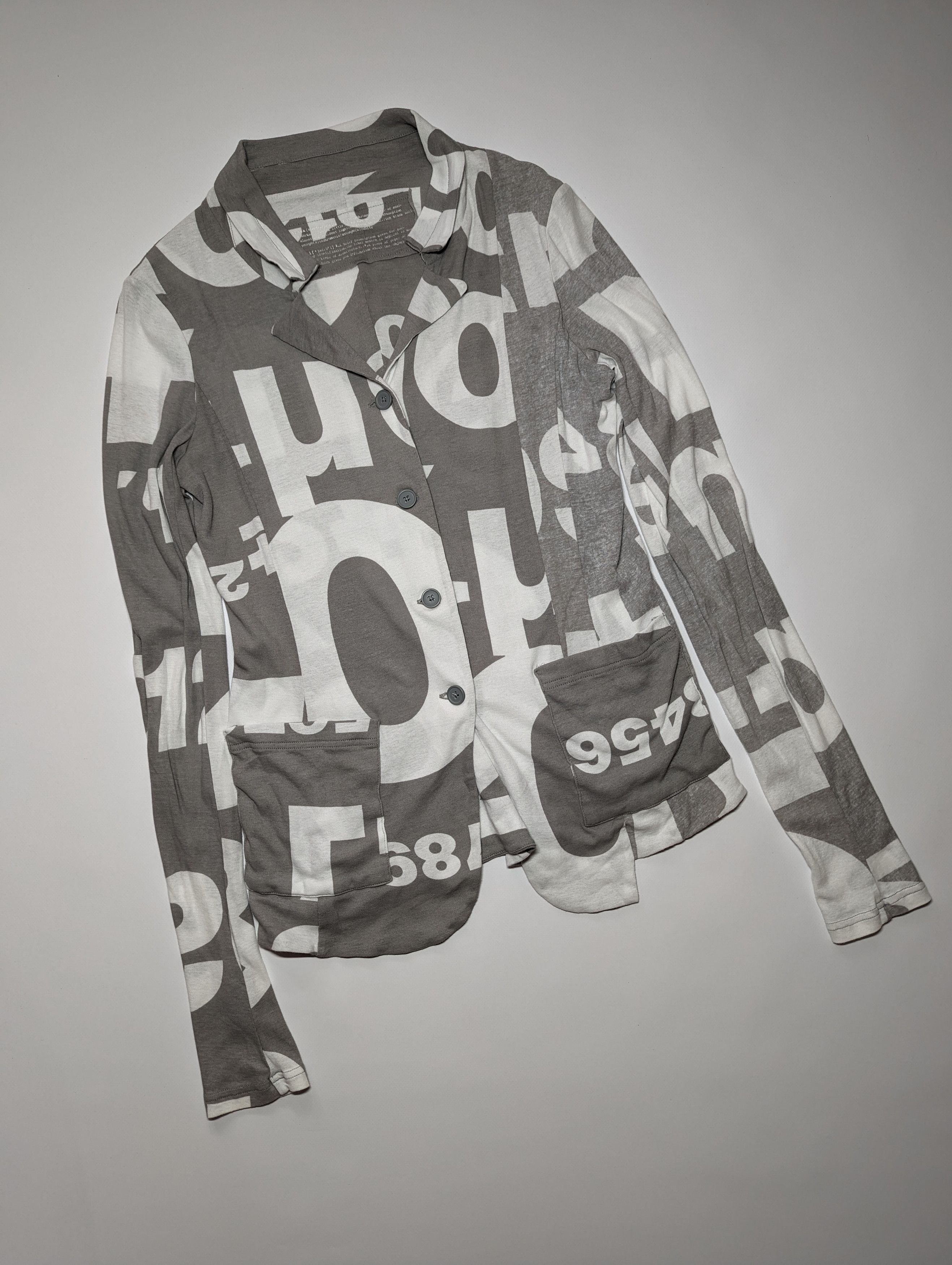 Rundholz Rundholz Gray white Number Print Cardigan Size S / US 4 / IT 40 - 3 Thumbnail