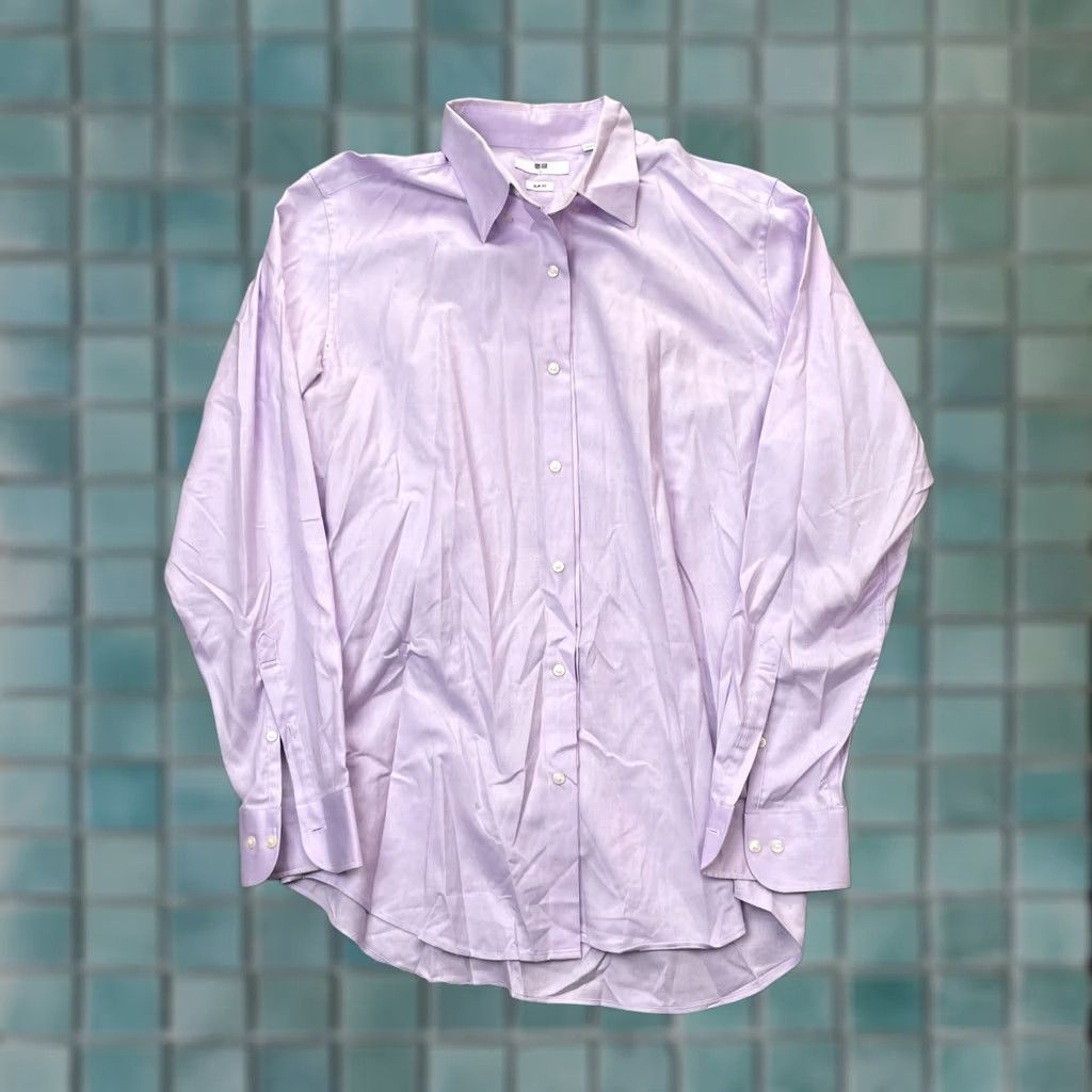Uniqlo Uniqlo Shirt Mens Large Purple Easy Care Oxford Stretch Slim Fit Button Down Size US L / EU 52-54 / 3 - 1 Thumbnail