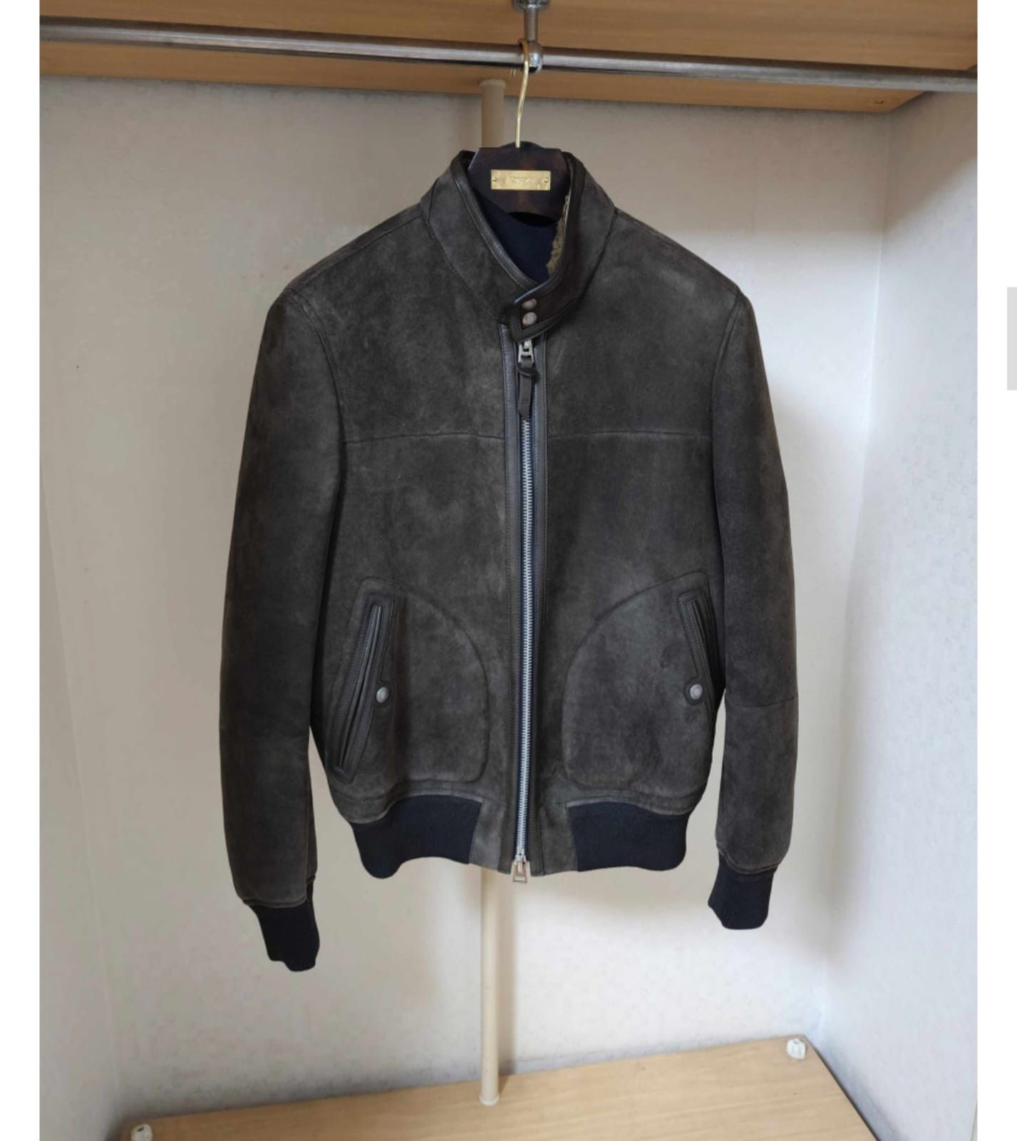 Tom Ford o1sm1stk0824 Suede Mustang Jacket in Dark Brown Size US M / EU 48-50 / 2 - 1 Thumbnail