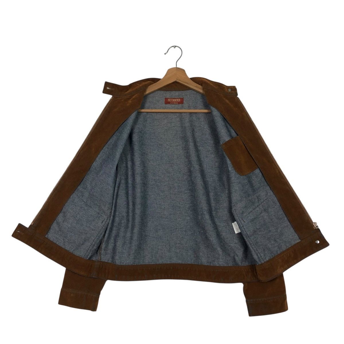 Japanese Brand 🔥RICH BROWN CROPPED CHORE BIKER JACKET SKY BOMBER Size US L / EU 52-54 / 3 - 15 Thumbnail