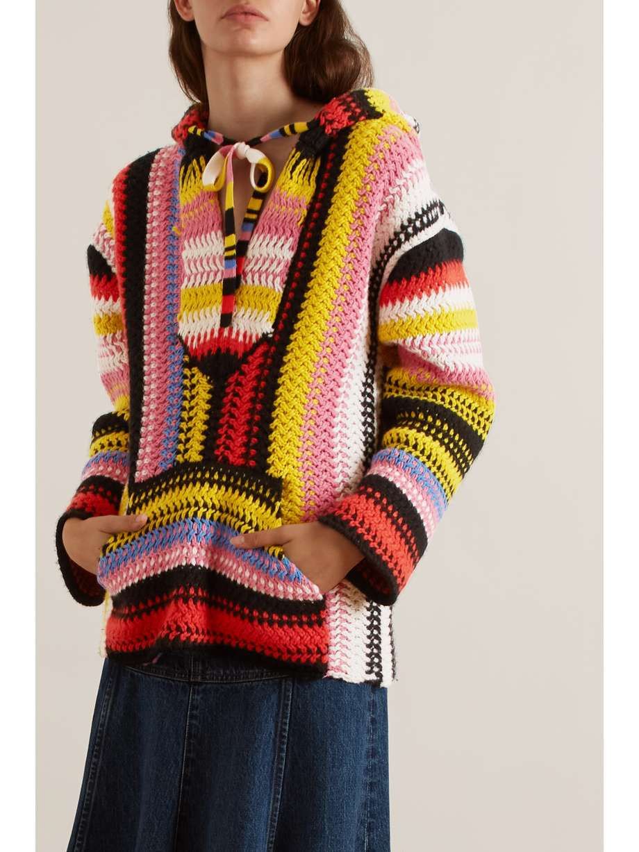 Chloe o1y0825 Cashmere Blend Hooded Sweater in Multicolor Size S / US 4 / IT 40 - 2 Thumbnail