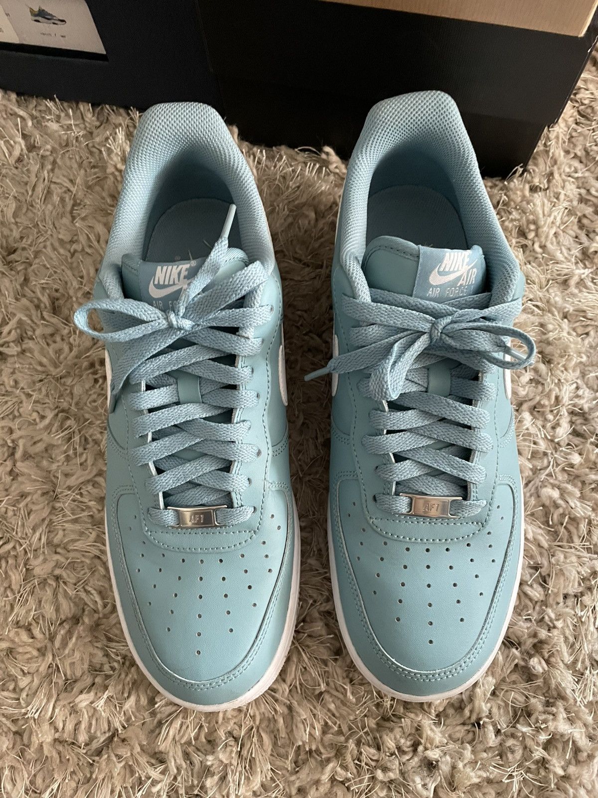 Nike Nike Air Force 1 Low Worn Blue White Size US 9.5 / EU 42-43 - 5 Thumbnail