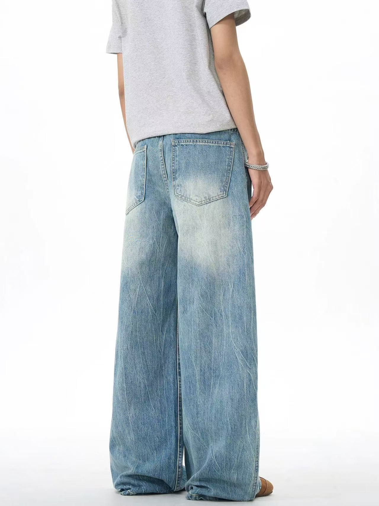 Jean American retro men's loose vintage ripped washed jeans Size US 32 / EU 48 - 5 Thumbnail