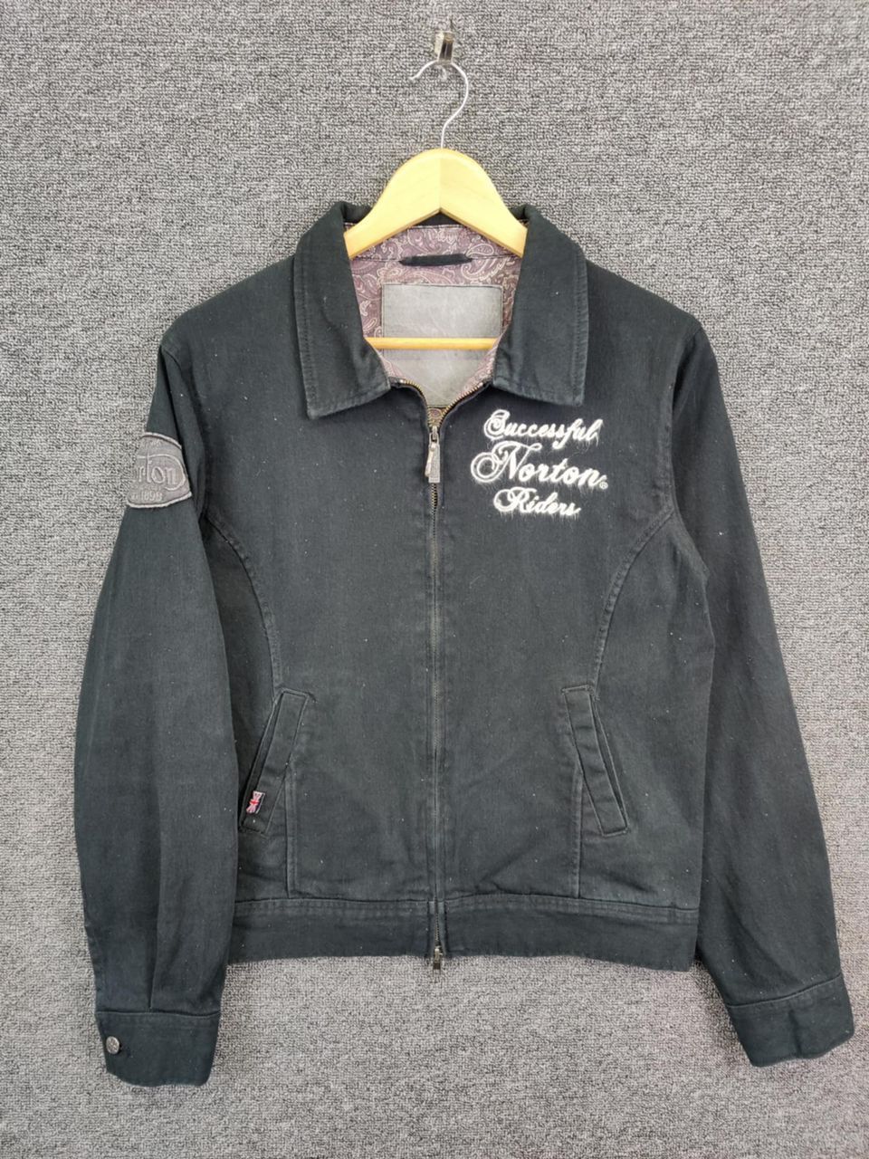 Norton Vintage 90s Norton Embroidery Zipper Jacket Size US M / EU 48-50 / 2 - 1 Thumbnail