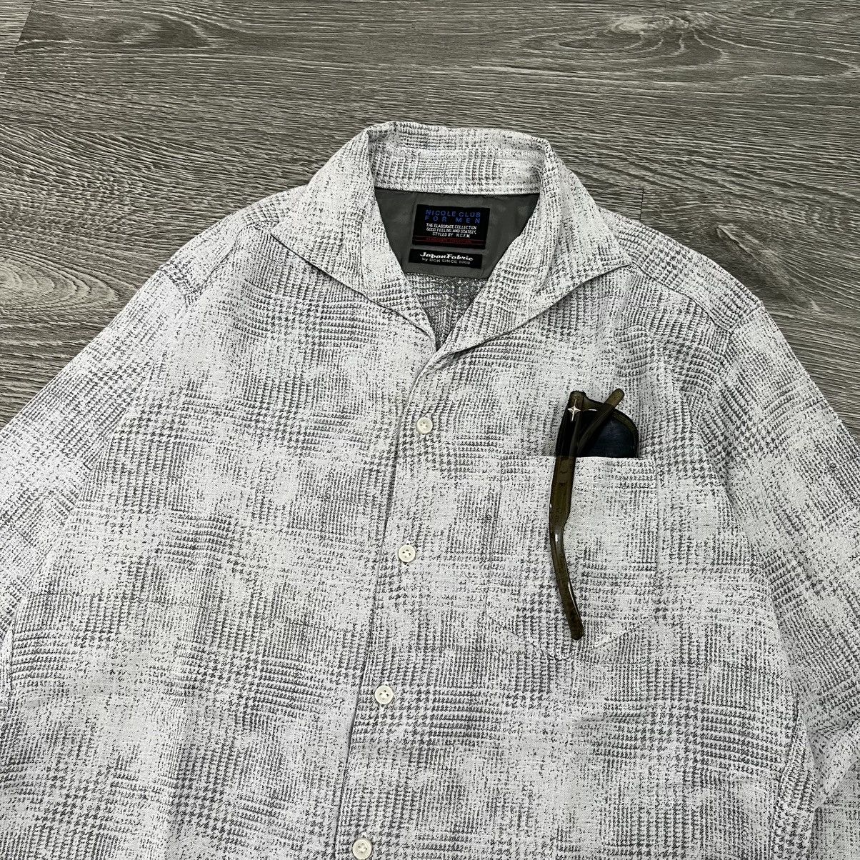 Japanese Brand 2000s Nicole Club For Men Textured Check Shirt Designer Size US M / EU 48-50 / 2 - 3 Thumbnail