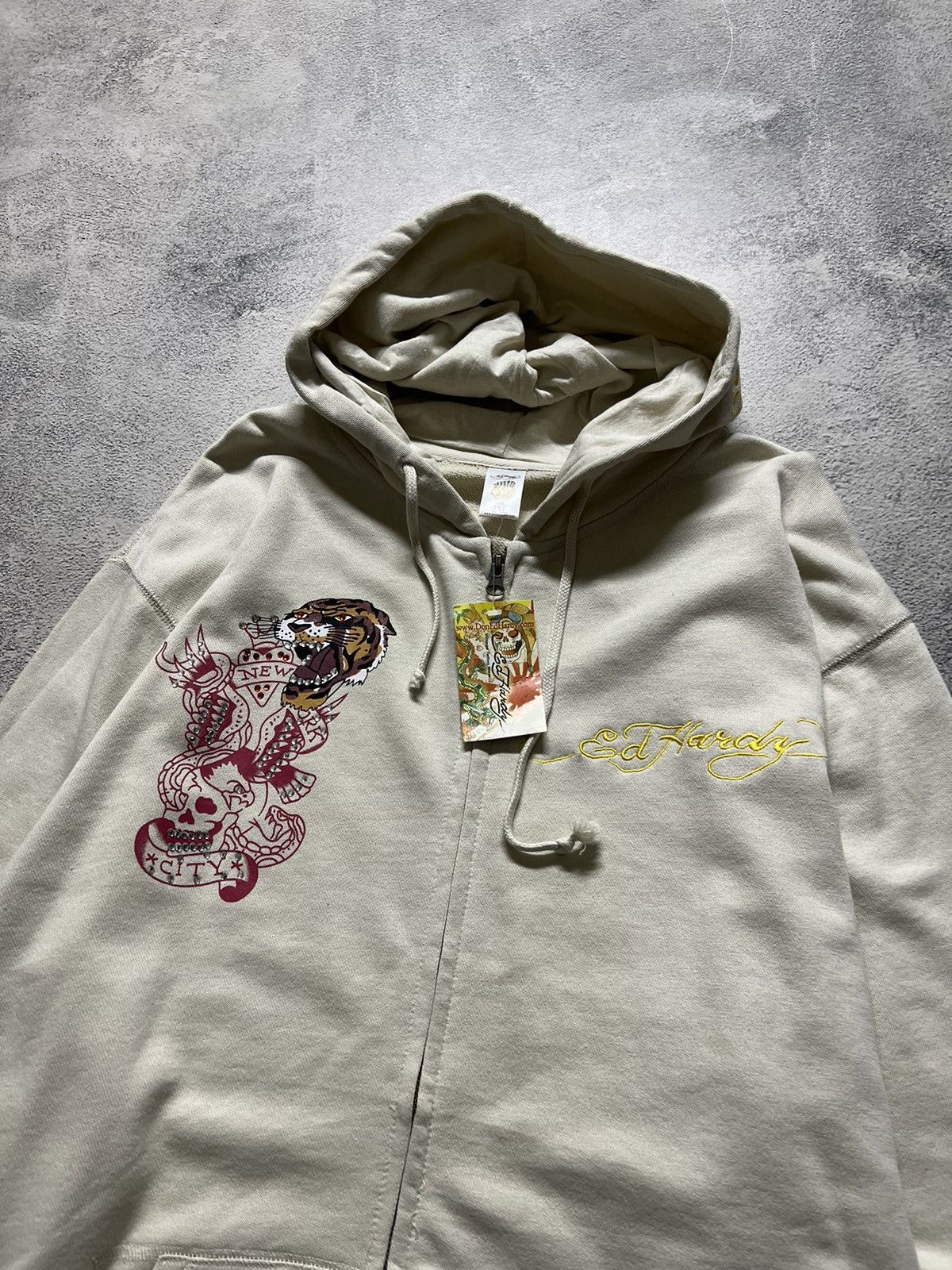 Ed Hardy Vintage Y2k Tiger 🐅 Ed Hardy New Zip Hoodie 00’s Size US XXL / EU 58 / 5 - 1 Thumbnail