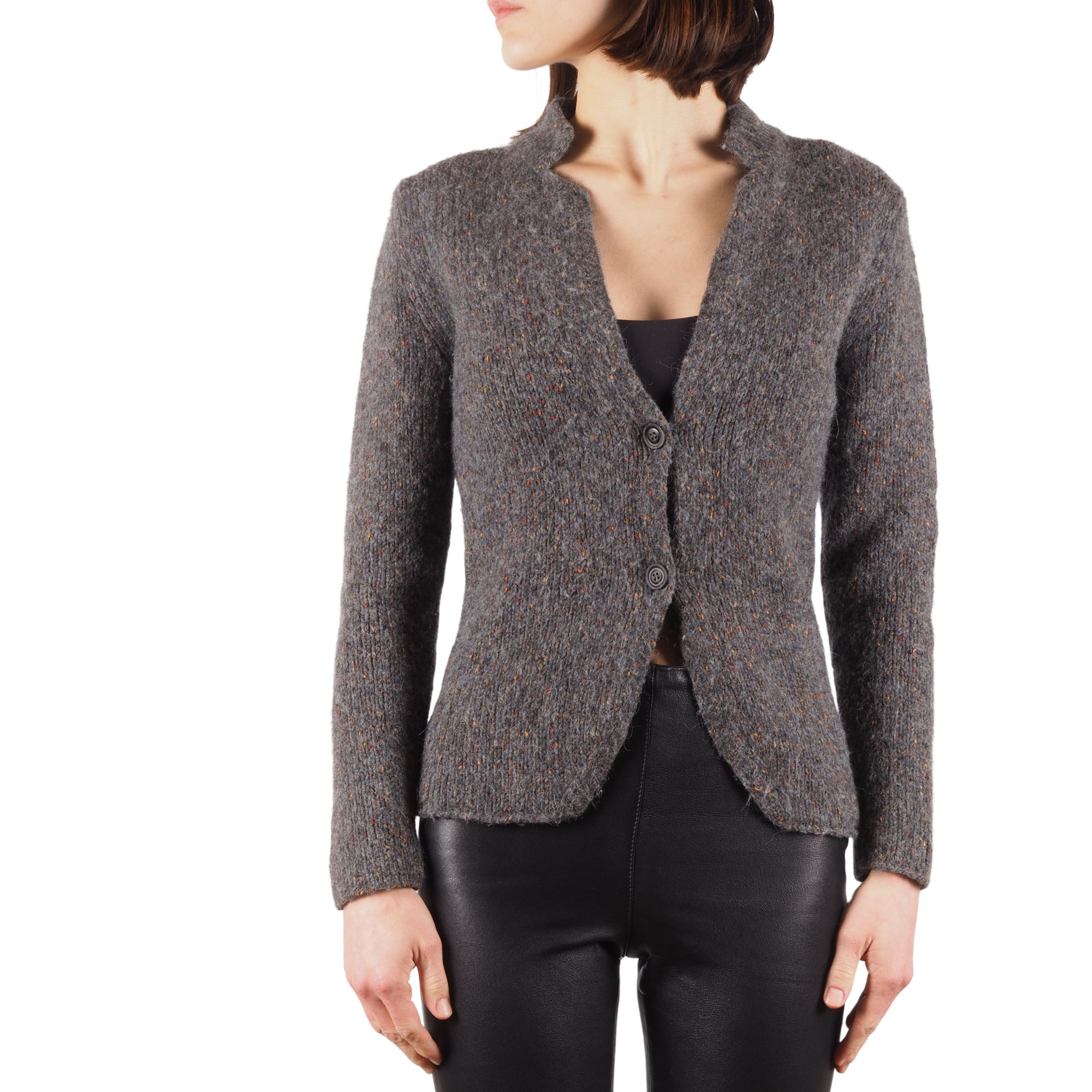 Fabiana Filippi Fabiana Filippi Gray Alpaca Knit Sweater Cardigan Size S / US 4 / IT 40 - 1 Thumbnail