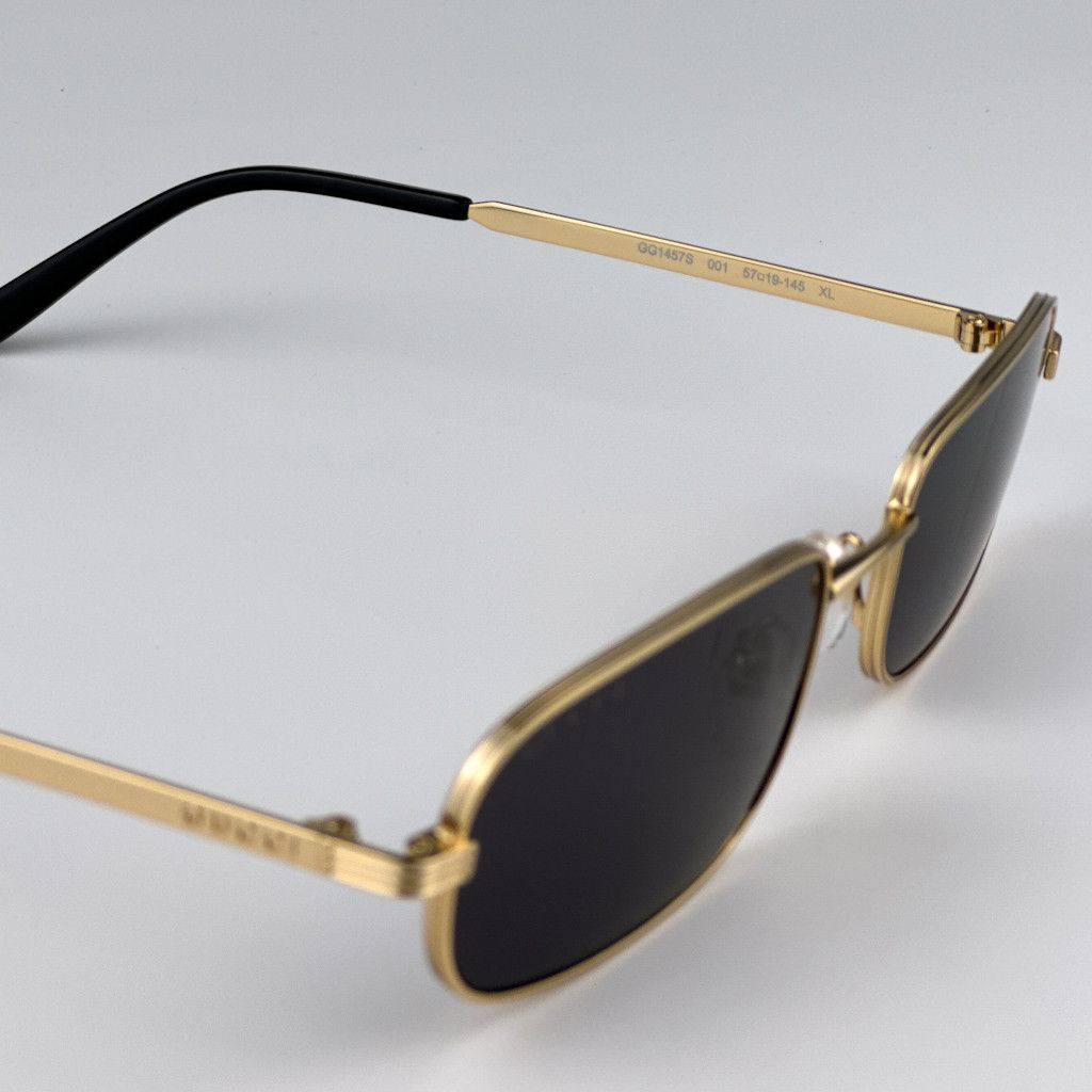 NEW Gucci GG1457S 001 Rectangle Metal Unisex Sunglasses display picture 2