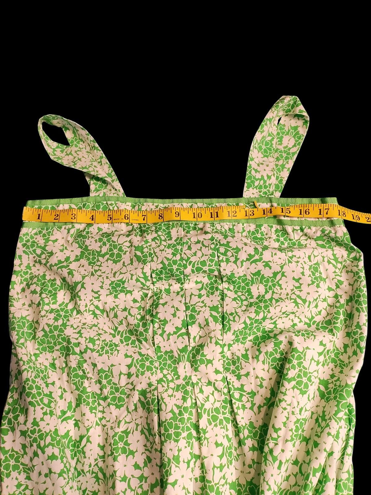 Other SunTanner Green and White Floral Women's Sundress Size XL / US 12-14 / IT 48-50 - 8 Thumbnail
