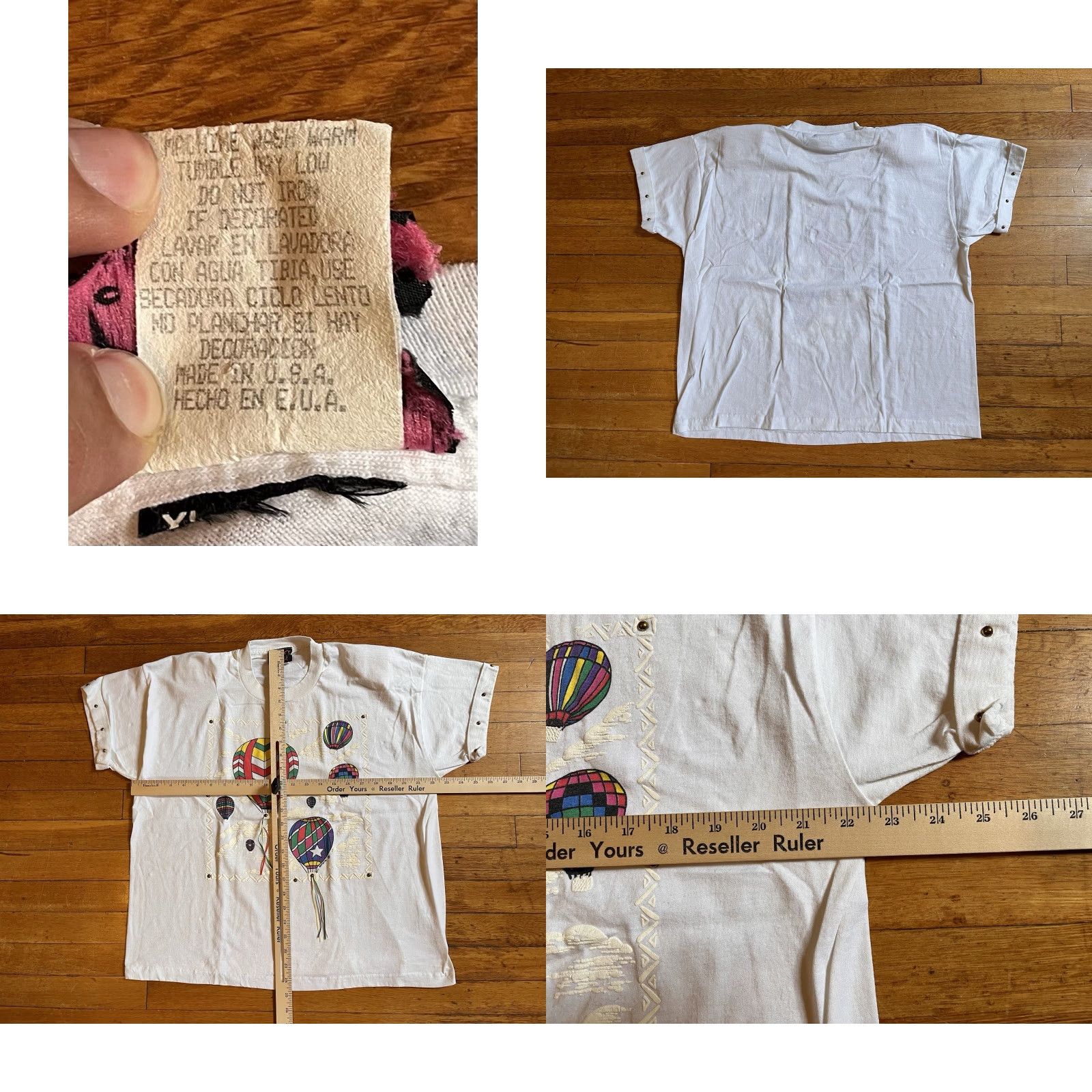 Vintage VINTAGE PGB Hot Air Balloons Shirt Women’s M/L White 90s Team Shirts Size M / US 6-8 / IT 42-44 - 8 Thumbnail