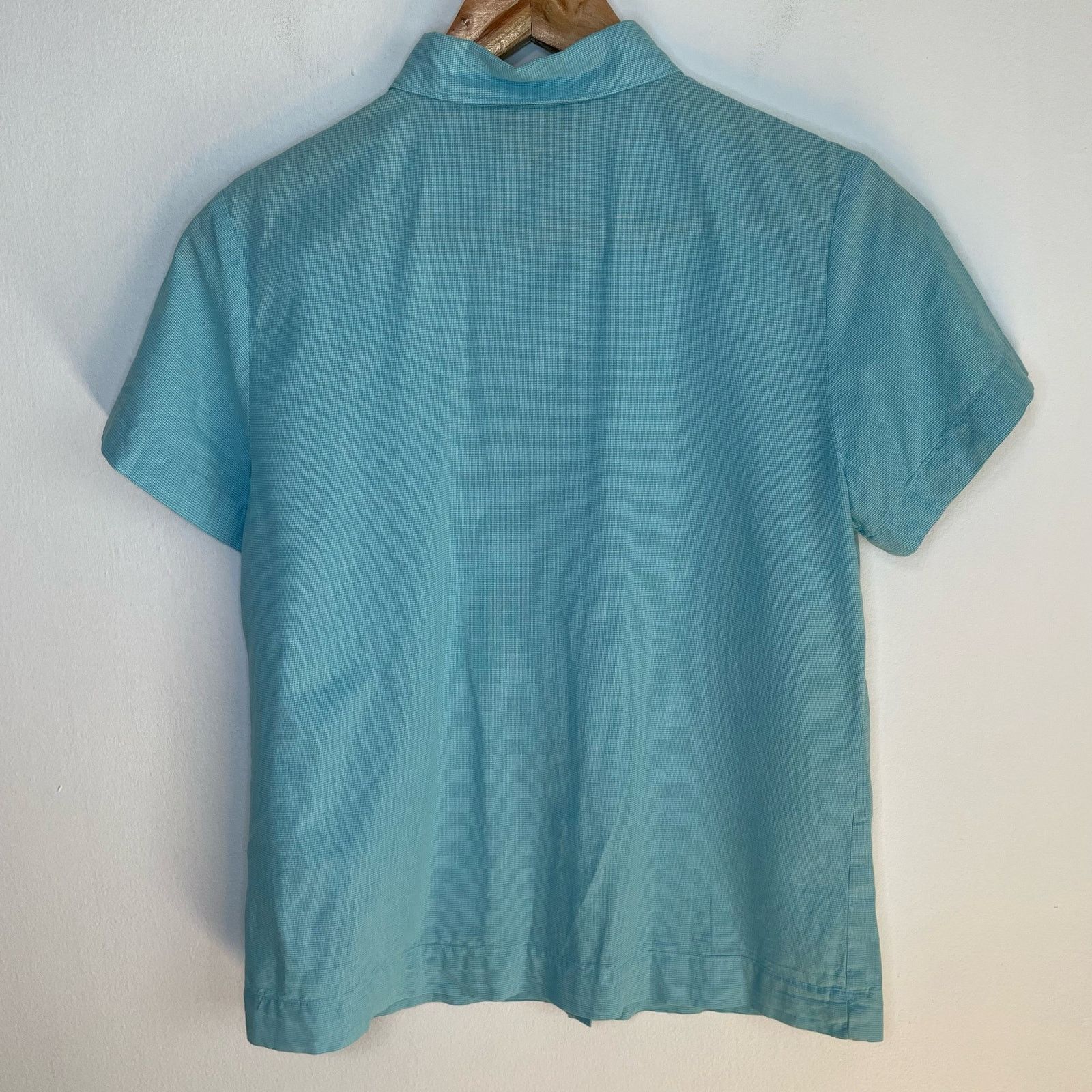 Woolrich Woolen Mills Woolrich Blue Button Up S Womens Collared Short Sleeve Size S / US 4 / IT 40 - 3 Thumbnail