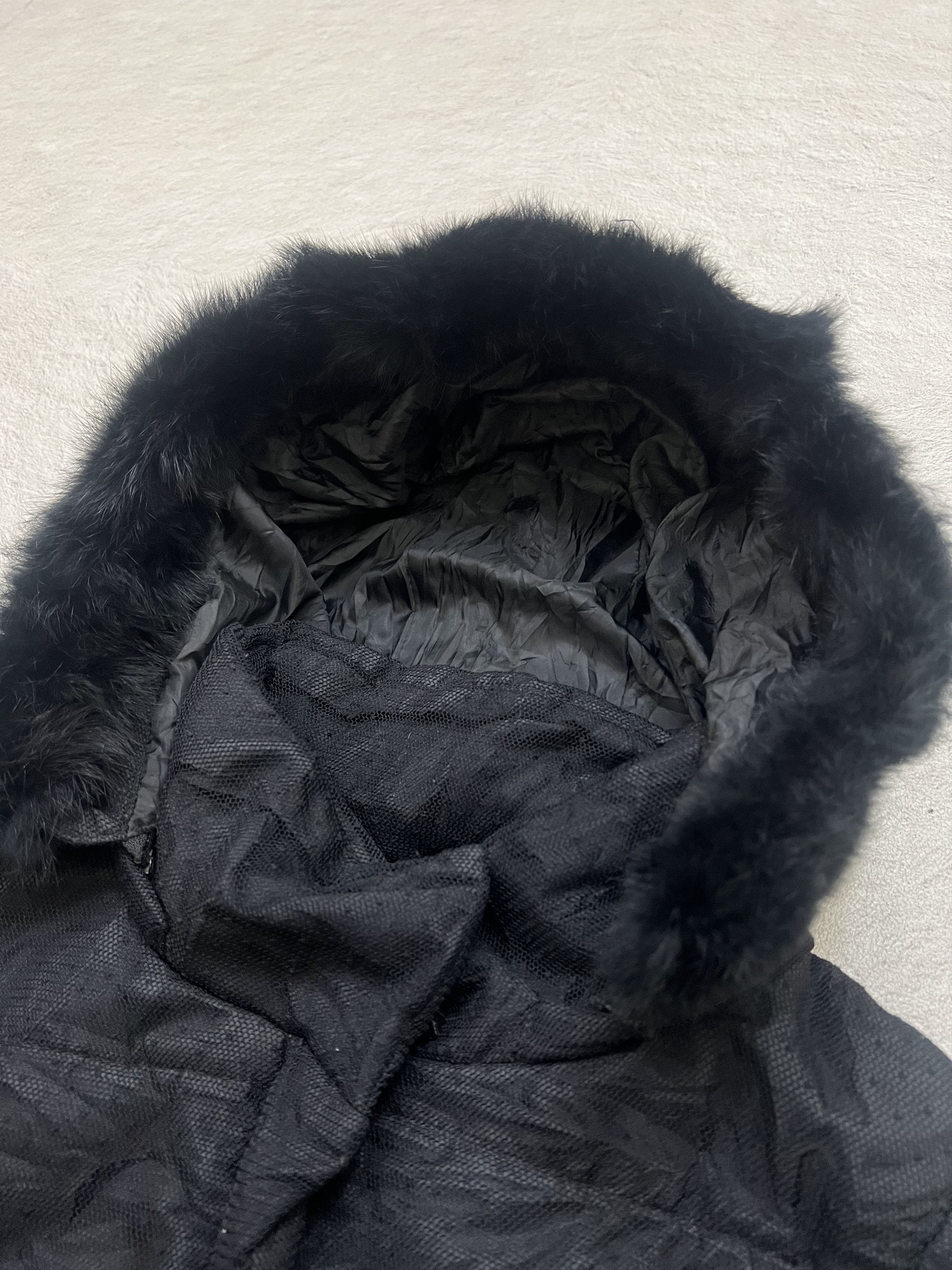 Japanese Brand 2000s Vkei Y's Fur Hodded Mesh Hybrid y2k Lgb Ifsixwasnine Size US XS / EU 42 / 0 - 4 Thumbnail
