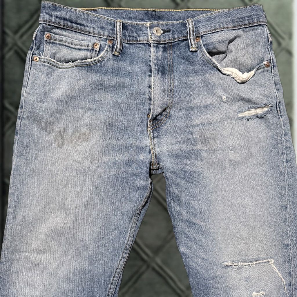 Levi's Levi's 512 Jeans Men's 34X30 Blue Denim Slim Skinny Slim Zip Fly - Stains Size US 34 / EU 50 - 1 Thumbnail