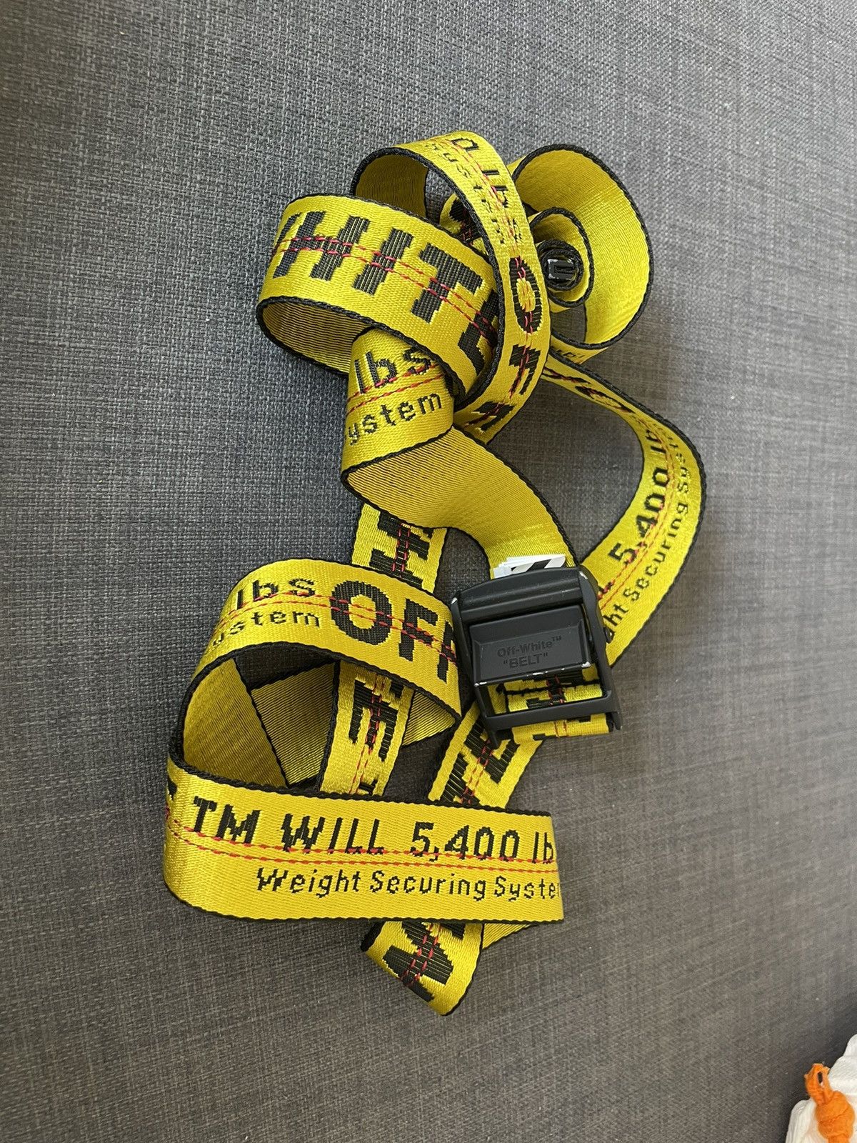 image of Off White Industrial Belt in Yellow, Men's