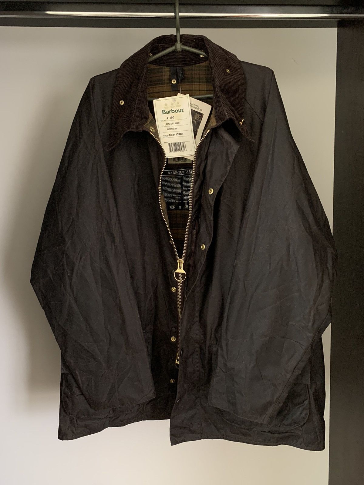 image of Barbour Beaufort Waxed Jacket Parka Wax Coat in Dark Brown, Men's (Size XL)