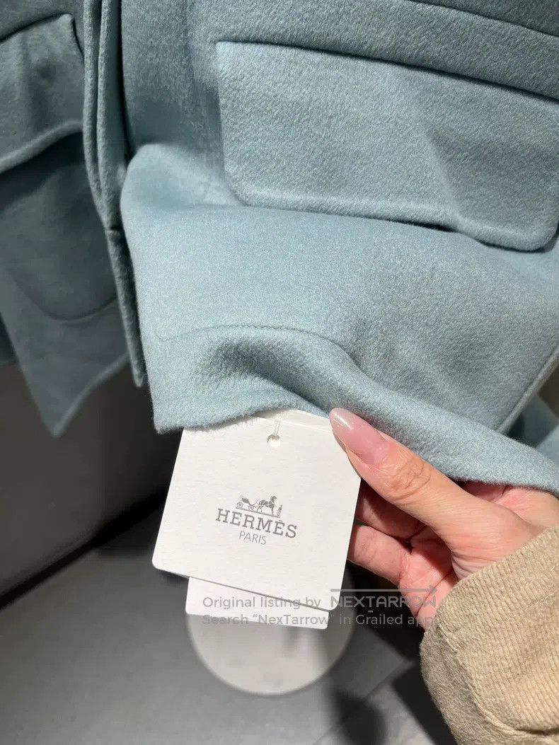 Hermes Hermes Sky Blue Cashmere Overcoat Size XS / US 0-2 / IT 36-38 - 4 Thumbnail