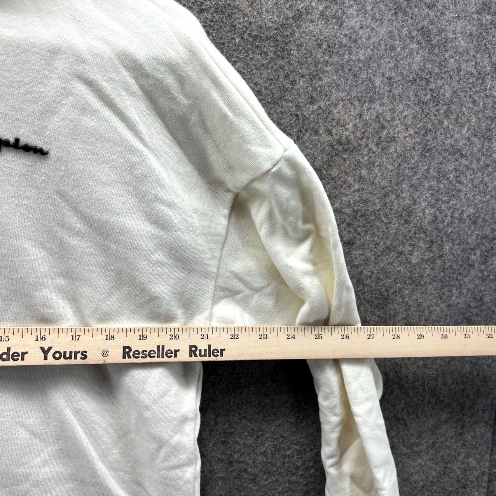 Champion VINTAGE Champion Hoodie Womens Medium Bone White Pullover Fleece 90s Beige Cotton Sweatshirt 90s Women Mens? Size M / US 6-8 / IT 42-44 - 6 Thumbnail