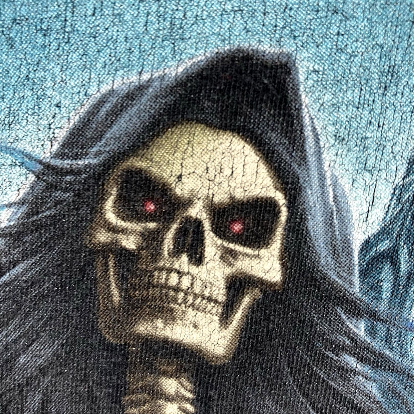 Vintage VINTAGE D.O.M 2018 Grim Reaper with Skulls T-Shirt Mens 2XL Black Graphic Tee Size US XXL / EU 58 / 5 - 7 Thumbnail