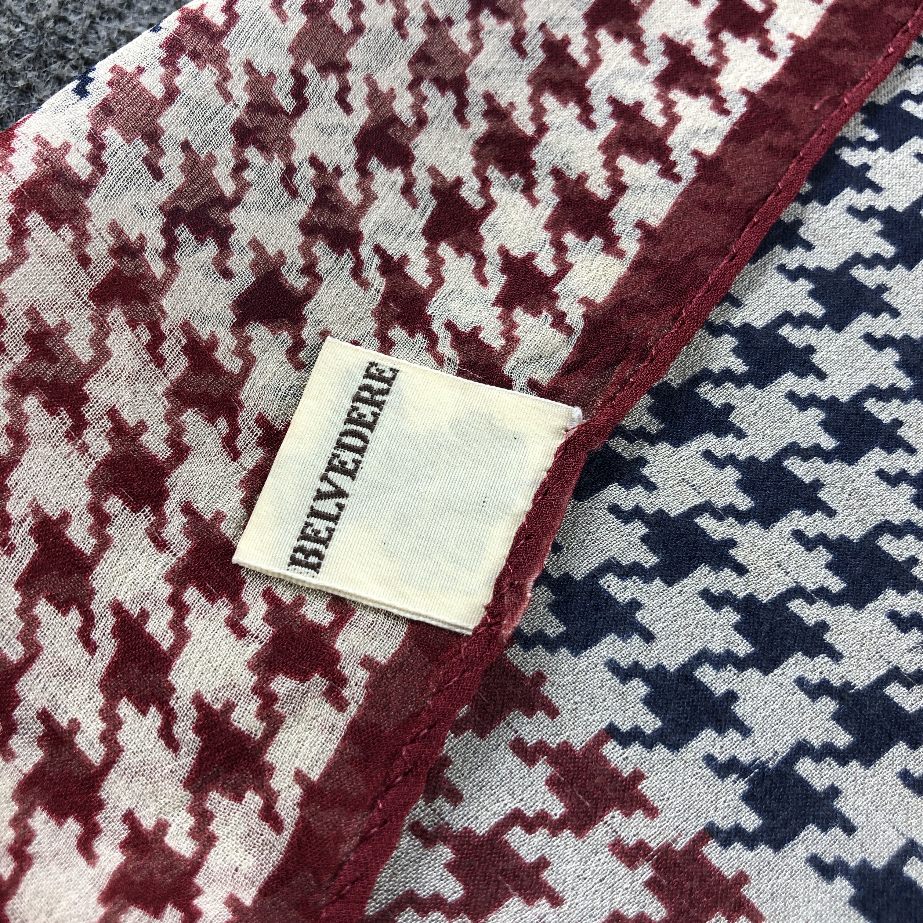 Belvedere Vintage Belvedere Houndstooth Silk Scarf M1340 Size ONE SIZE - 4 Thumbnail