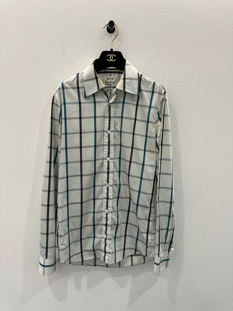 Acne Studios Acne Studios Classic white and green checkered men's shirt Size US S / EU 44-46 / 1 - 1 Thumbnail