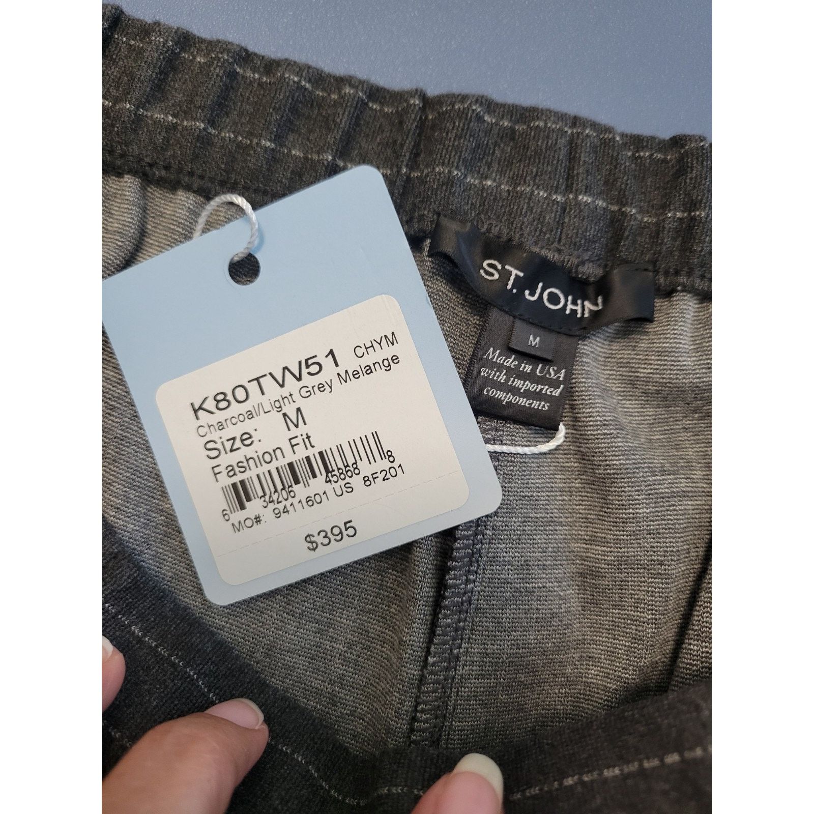 St. John ST John Sport Pants Sz M Gray Melange Stretch MSRP $395 Size 32" / US 10 / IT 46 - 10 Thumbnail